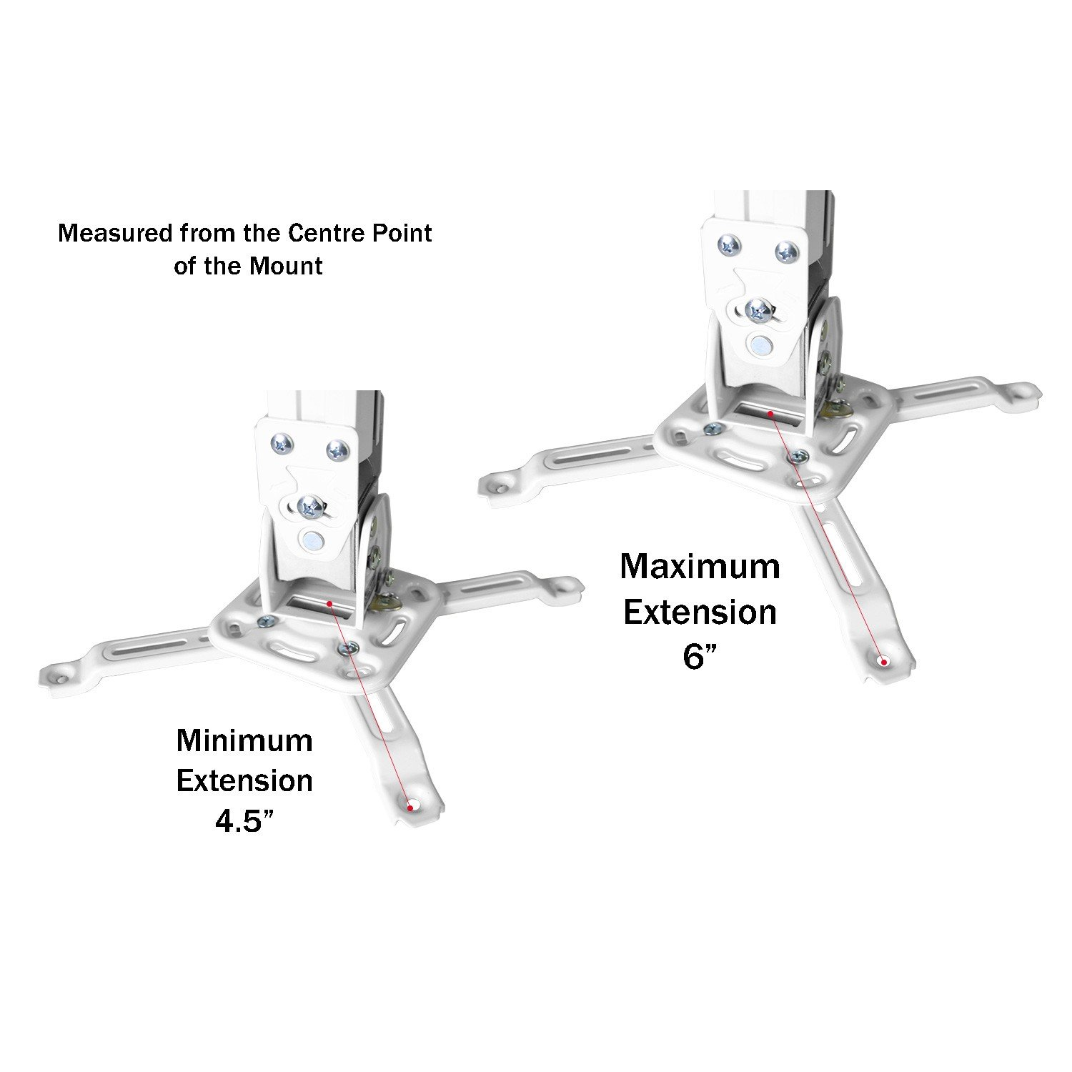 Boost PM523-WH Universal Telescopic Ceiling Projector Mount/Bracket