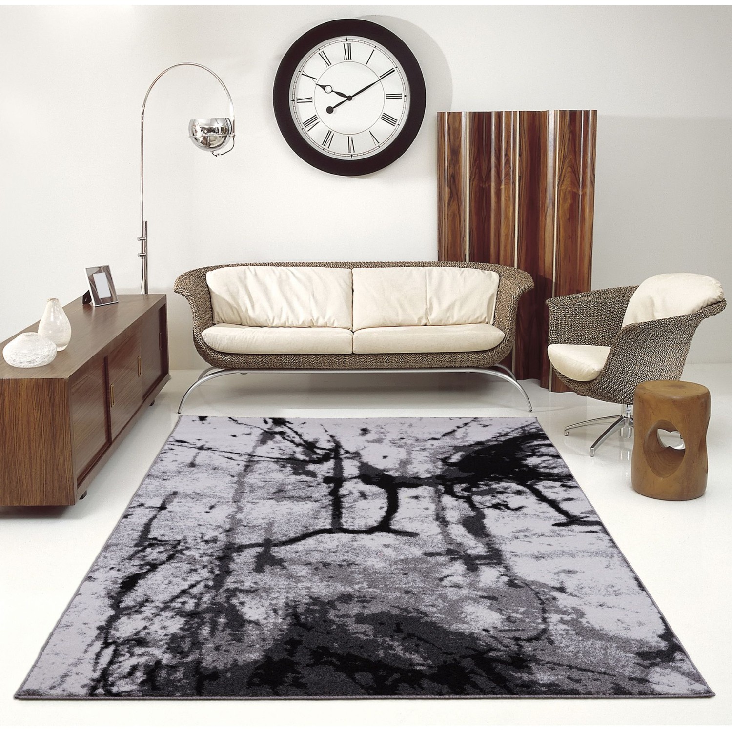 LA Dole Anise 5'2" x 7'5" Runner Area Rug - Grey/Cream