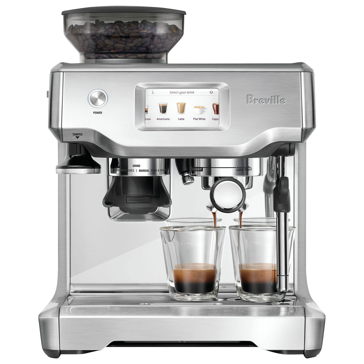 Breville Barista Touch Automatic Espresso Machine with Frother & Coffee Grinder - Brushed Stainless Steel
