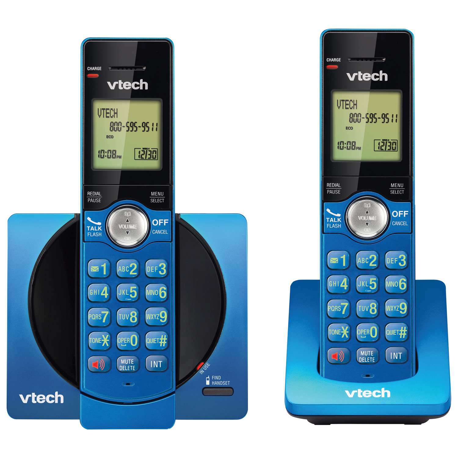 Téléphone sans fil à 2 combinés avec afficheur DECT 6.0 de VTech - Bleu