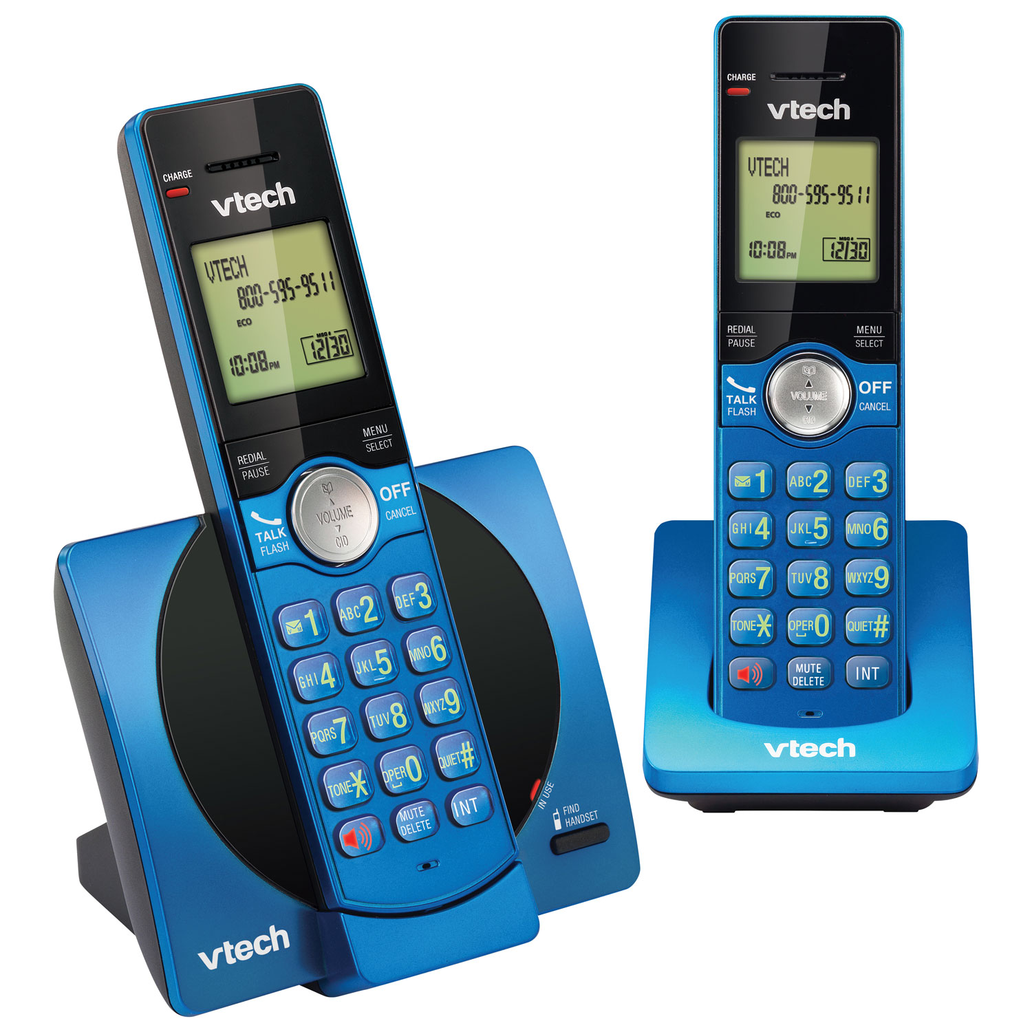 Téléphone sans fil à 2 combinés avec afficheur DECT 6.0 de VTech - Bleu