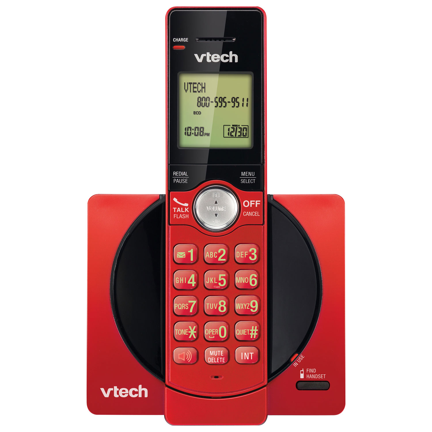 Téléphone sans fil à 1 combiné avec afficheur DECT 6.0 de VTech - Rouge