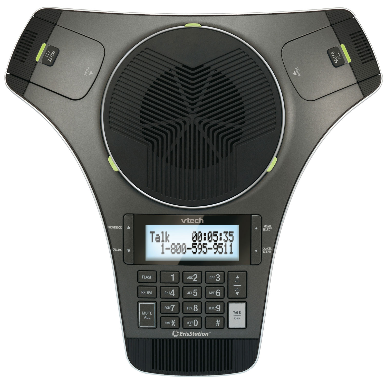 Téléphone de téléconférence DECT 6.0 EricStation de VTech et 2 microphones sans fil - Noir