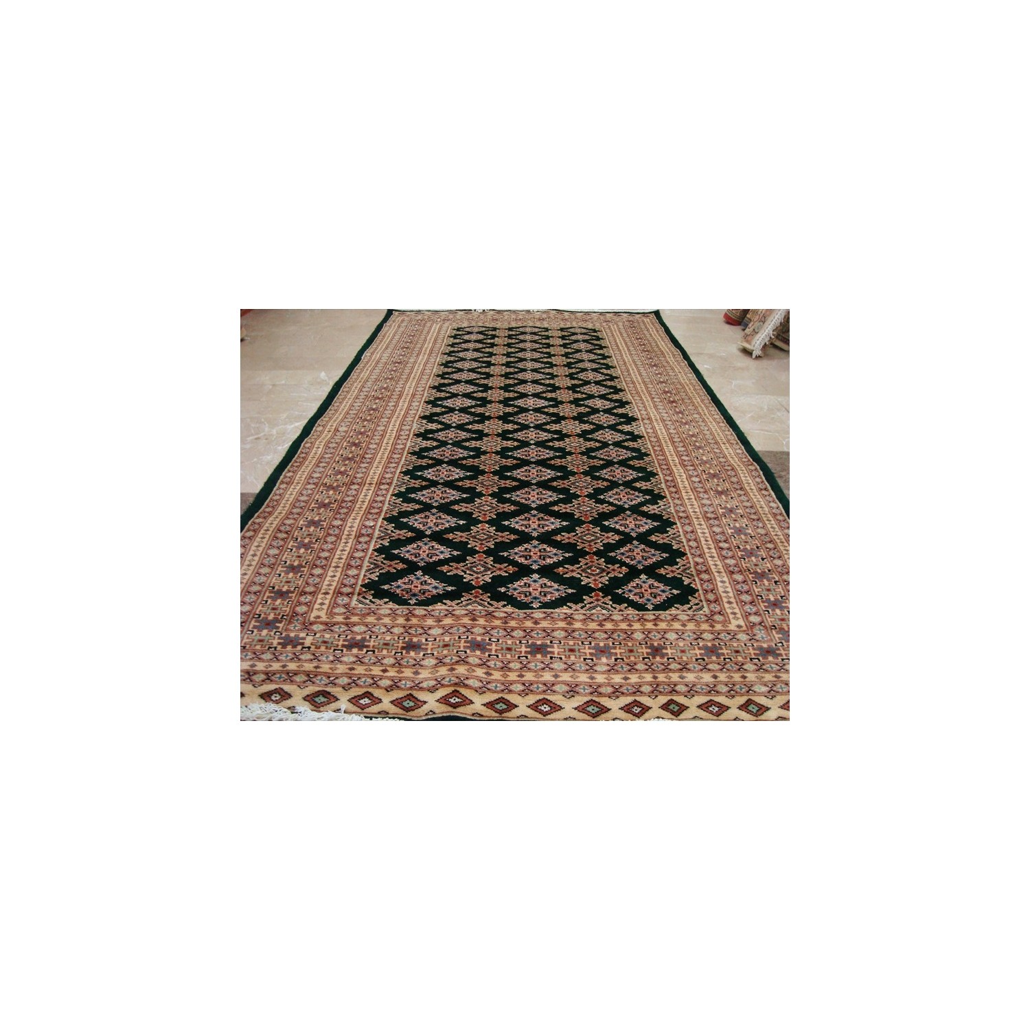 Ahmedani Awesome Jaldar Abstract Hand Knotted Wool Silk Carpet 8.3' x 5.0' Area Rug - Green