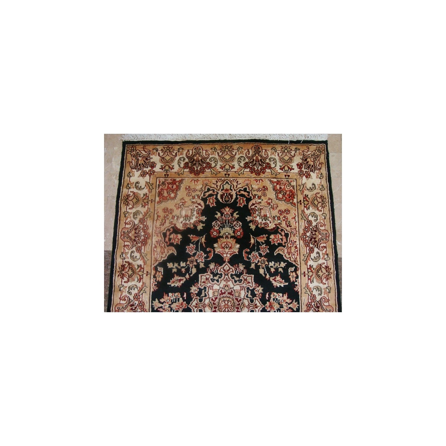 Wow Exclusive Exotic Black Amazed Rectangle Area Rug Hand Knotted Wool Silk Carpet'