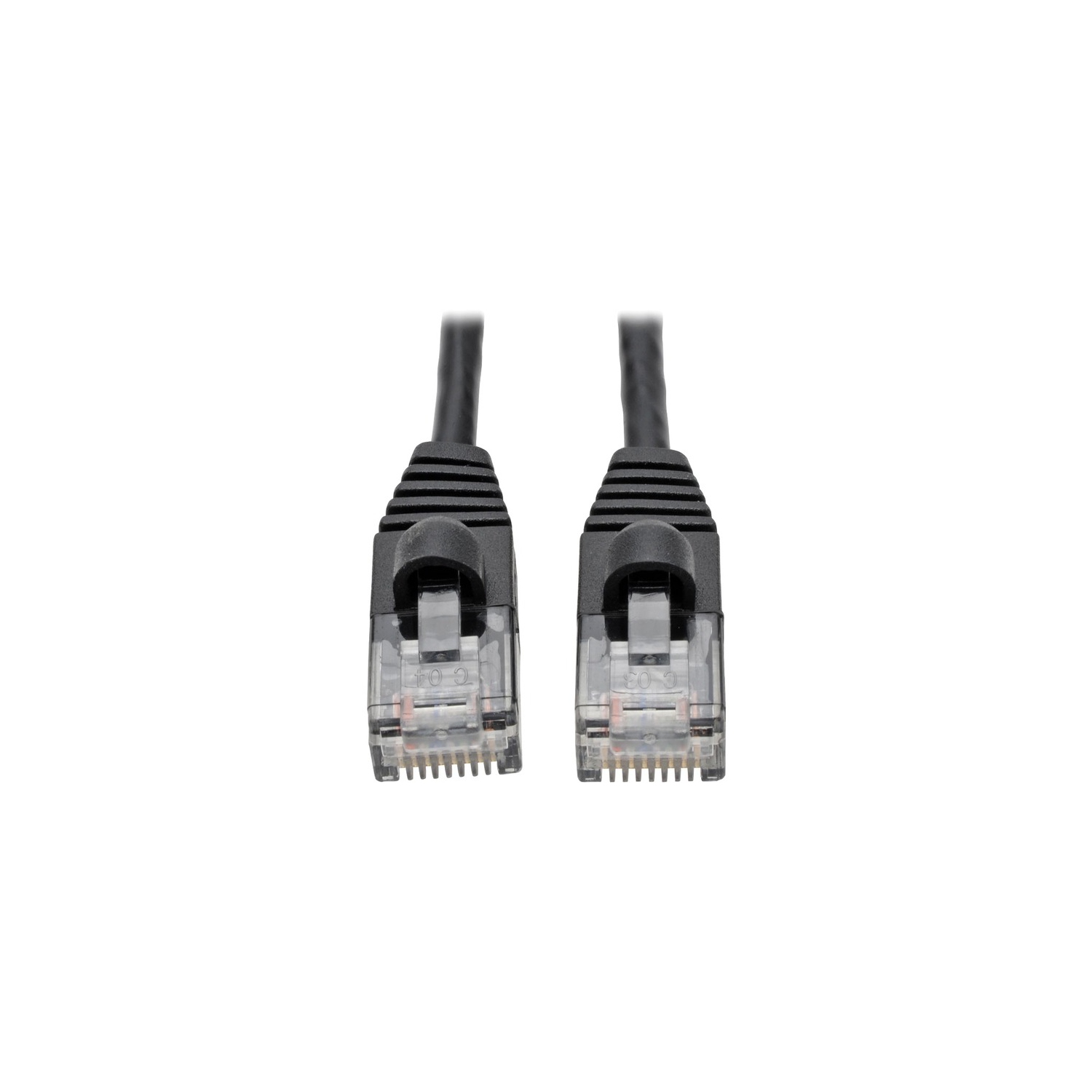 Tripp Lite Cat6a Gigabit Snagless Molded Slim UTP Patch Cable M/M Black 6ft 6'