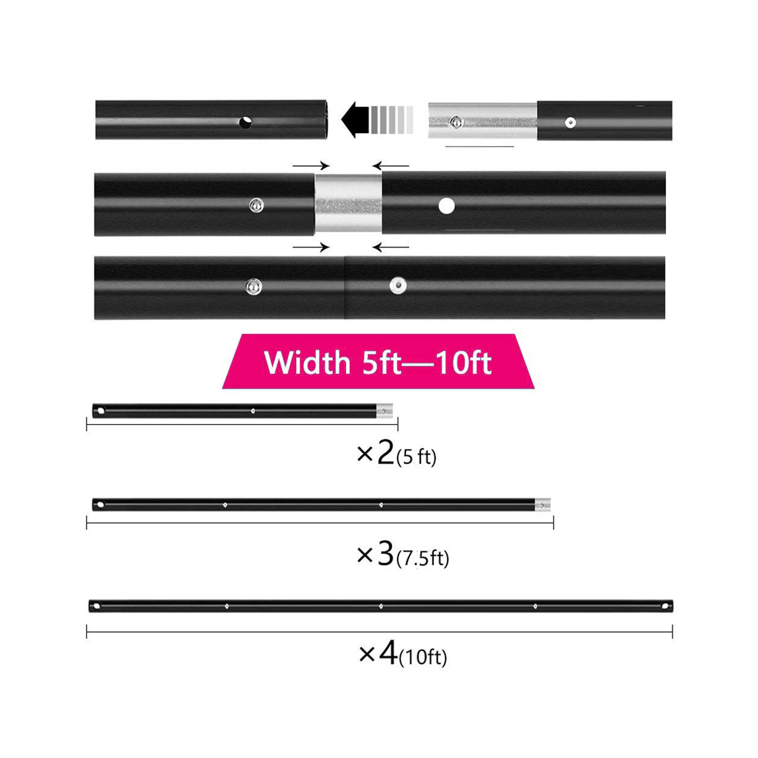 Duramex Photography 10' Wide x 7' FT High Background Stand with 8 Clips, 2 Sand Bags and Carrying Bag for Backdrop Muslin Paper with Two Stands,