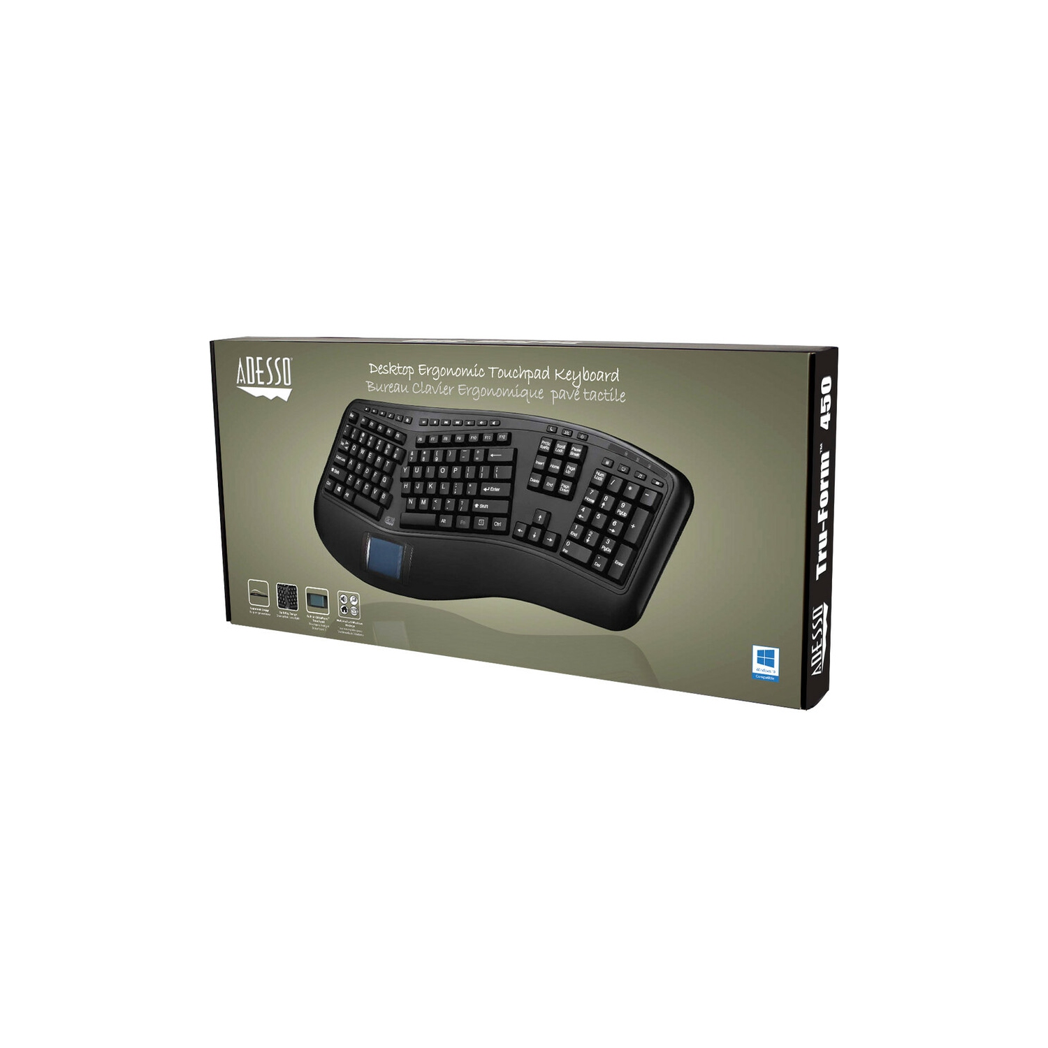 Adesso Tru-Form Ergonomic Touchpad Keyboard