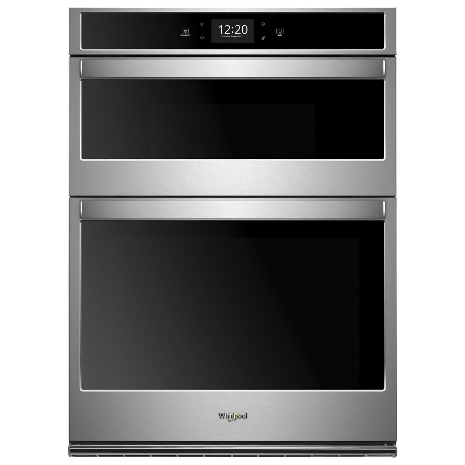 Whirlpool 30" 5 Cu.Ft./1.4 Cu.Ft. Convection Electric Wall Oven/Microwave Combo - Black-on-Stainless