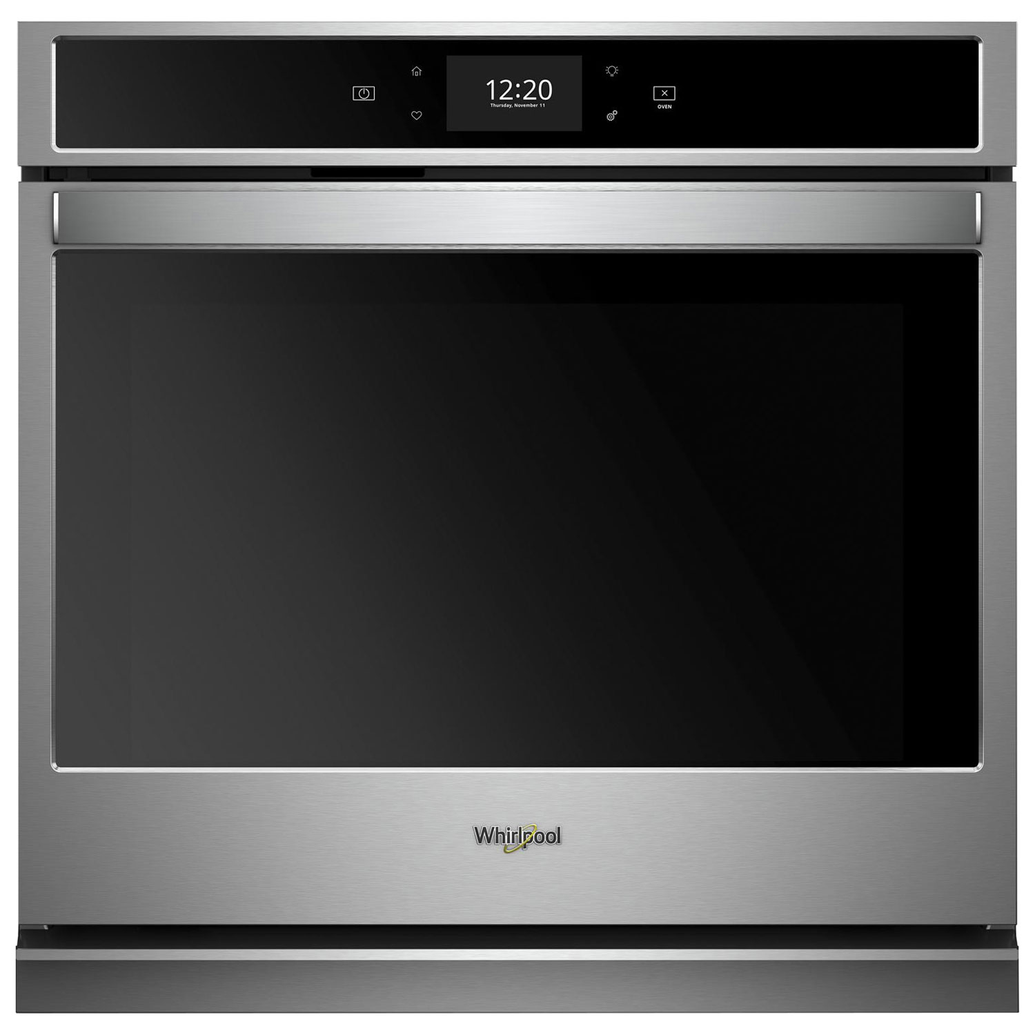Whirlpool 30" 5Cu.Ft. Self-Clean True Convection Electric Wall Oven (WOS72EC0HS)- Black-on-Stainless