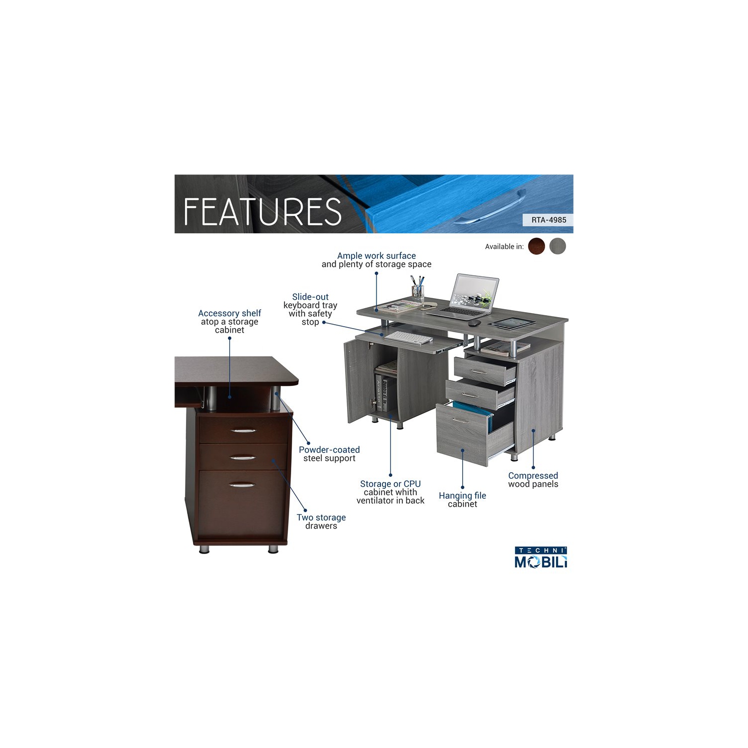 Techni Mobili – Bureau d’ordinateur au chocolat