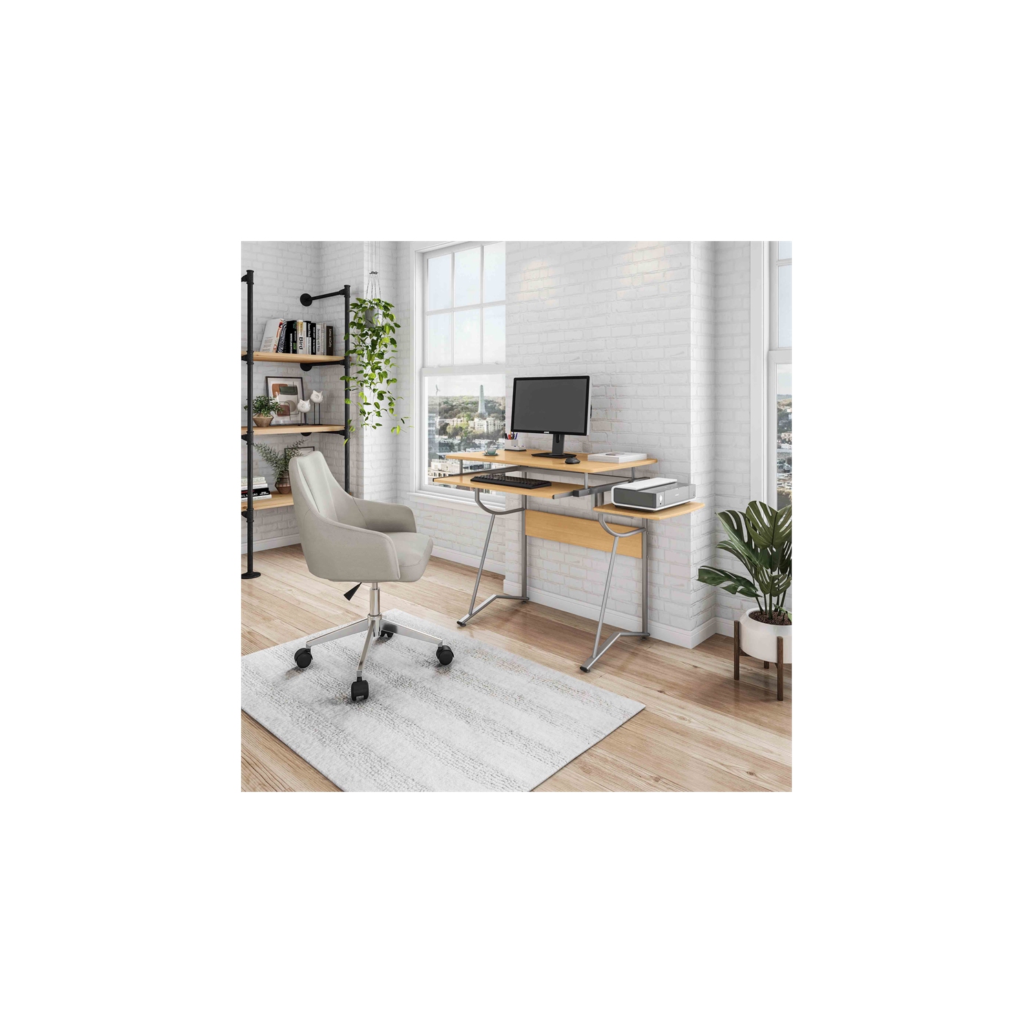 TECHNI MOBILI Cassandra Wood Comptuer Desk in Cherry