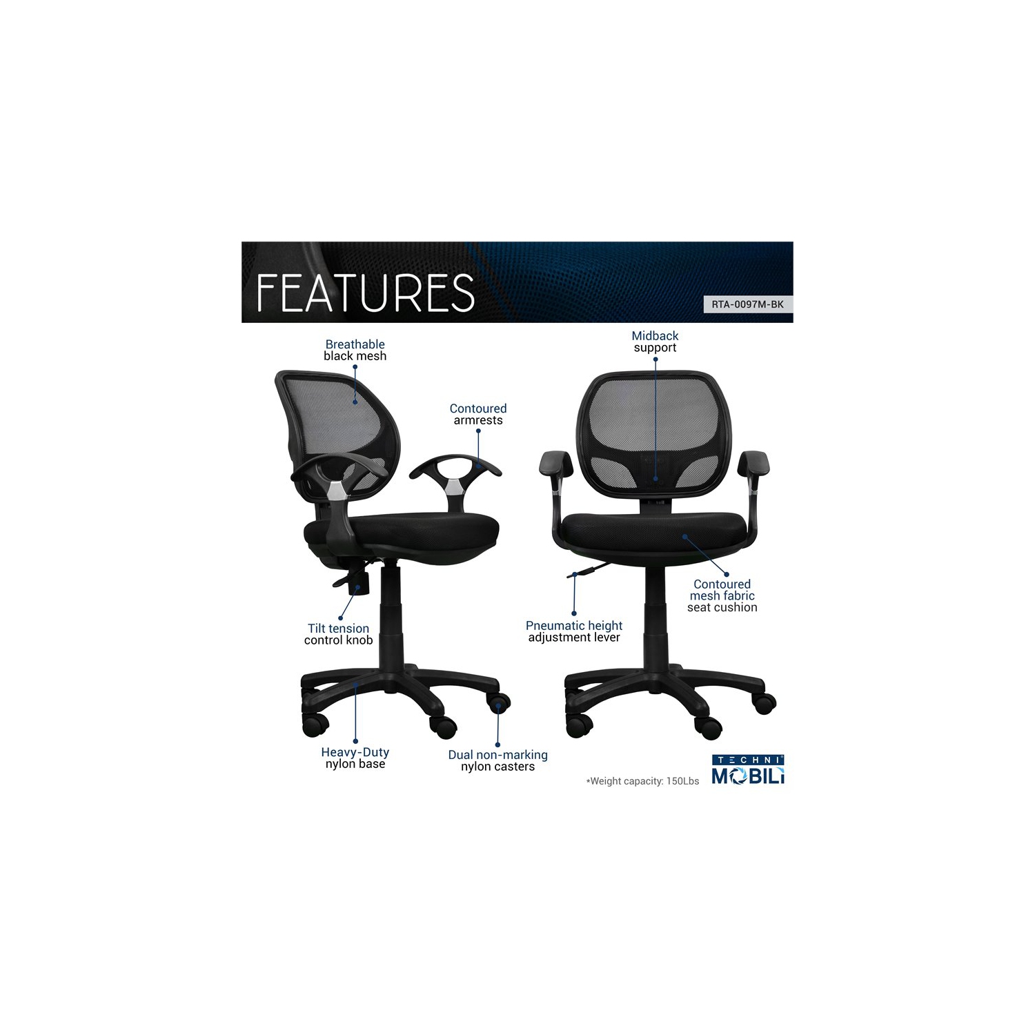 Mesh Office Chair in Black