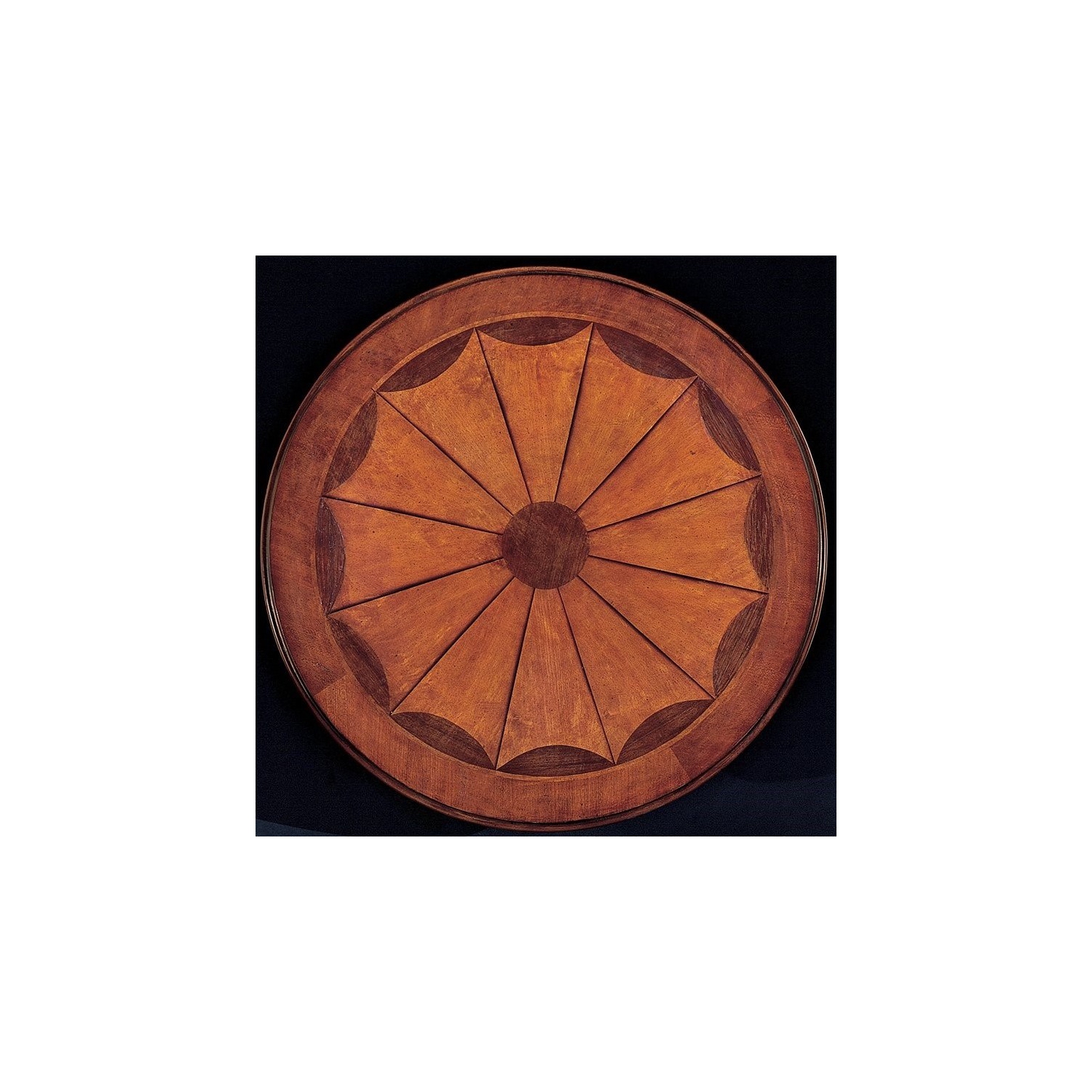 Plantation de table à caisson rond, cerisier clair