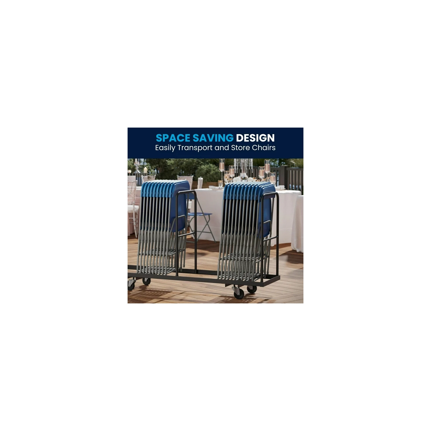 HERCULES Series 650 lb. Capacity Premium Blue Plastic Folding Chair