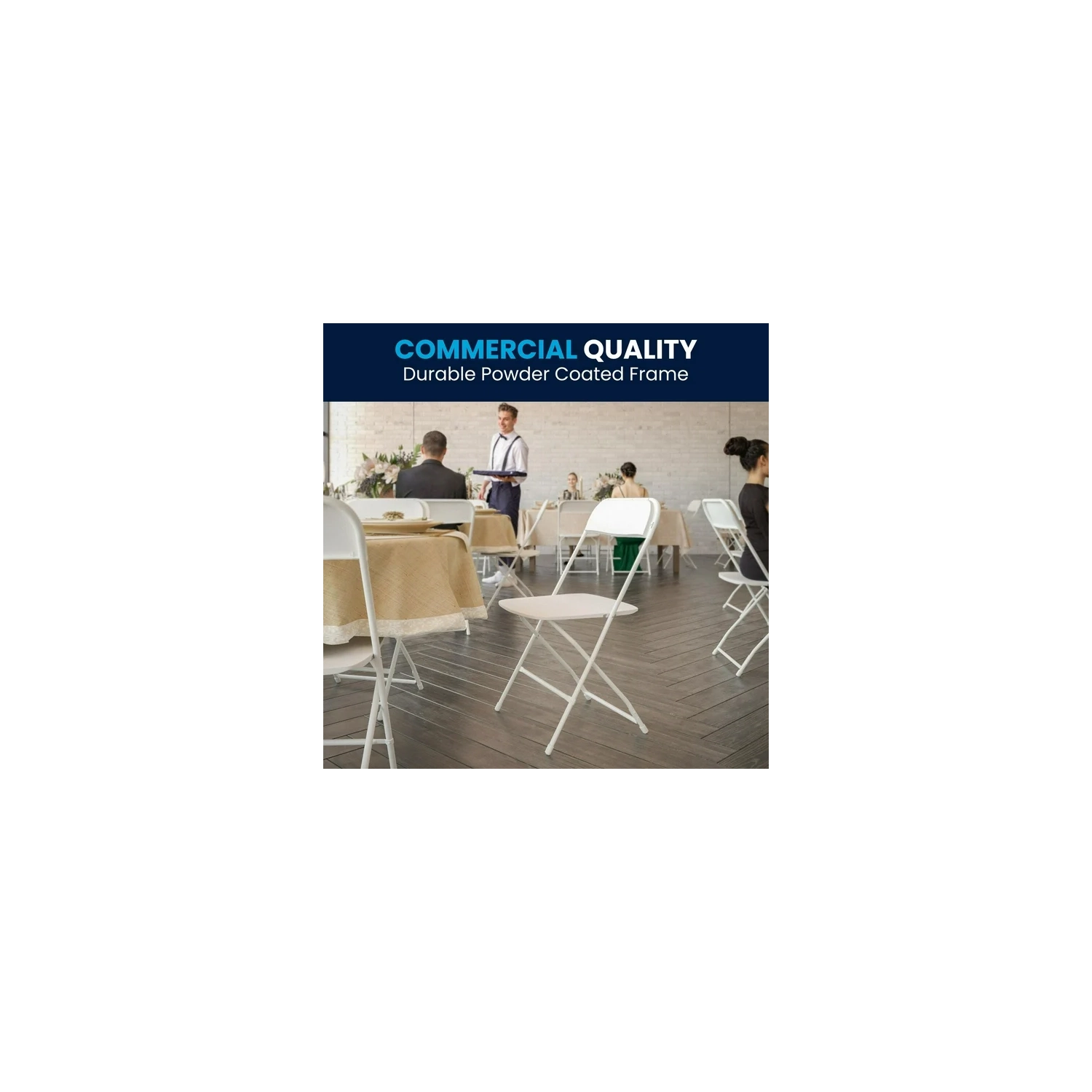 HERCULES Series 650 lb. Capacity Premium Blue Plastic Folding Chair