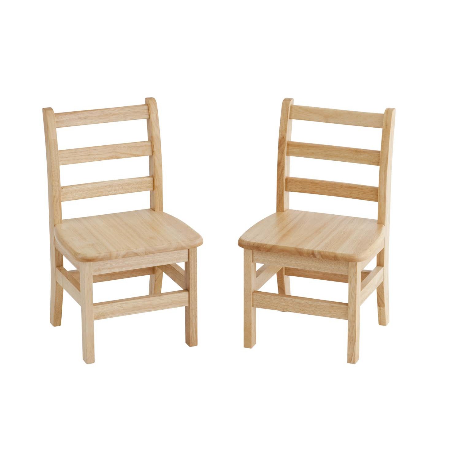 ECR4Kids 12" Three Rung Ladderback Chair - Assembled, 2 Pack