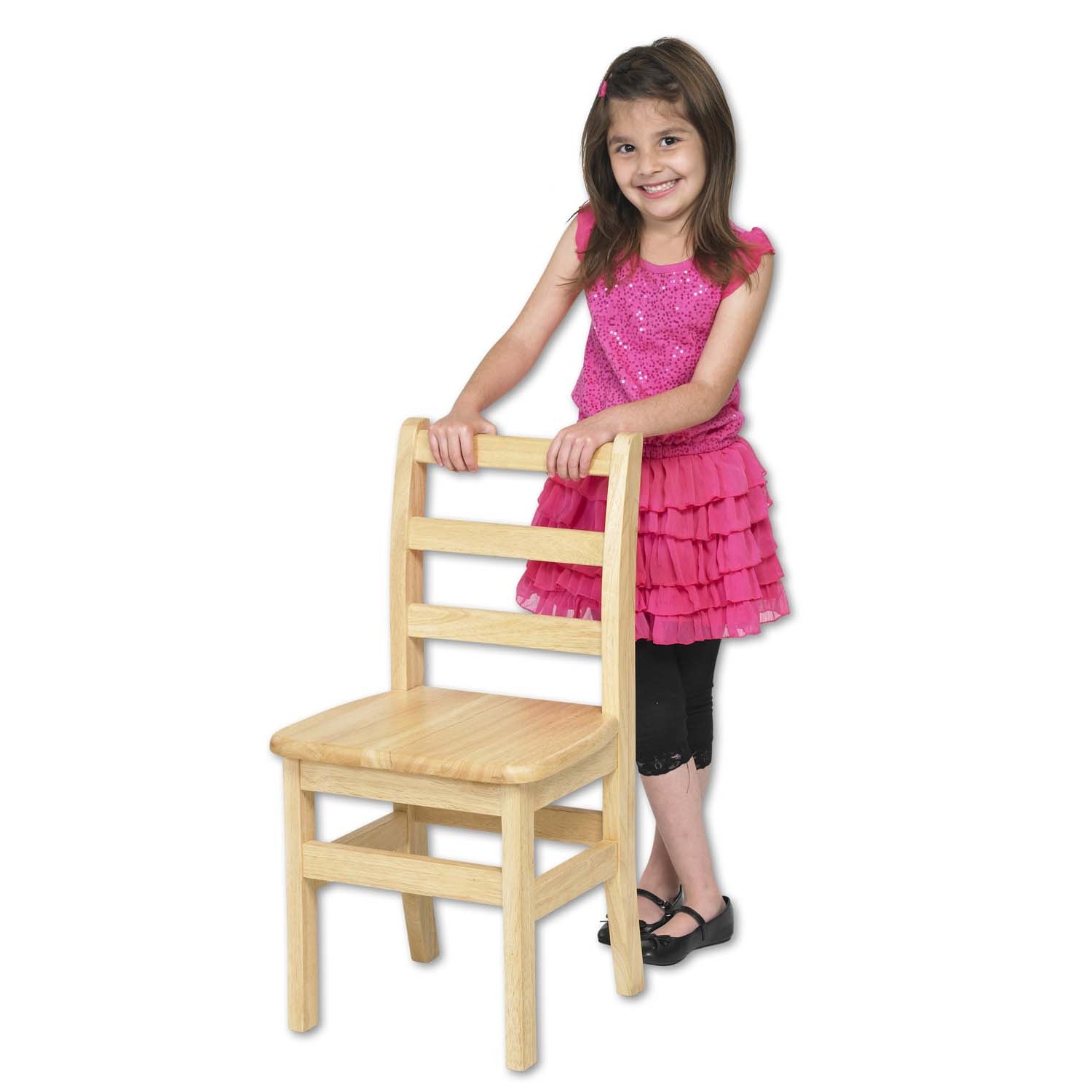 ECR4Kids 12" Three Rung Ladderback Chair - Assembled, 2 Pack