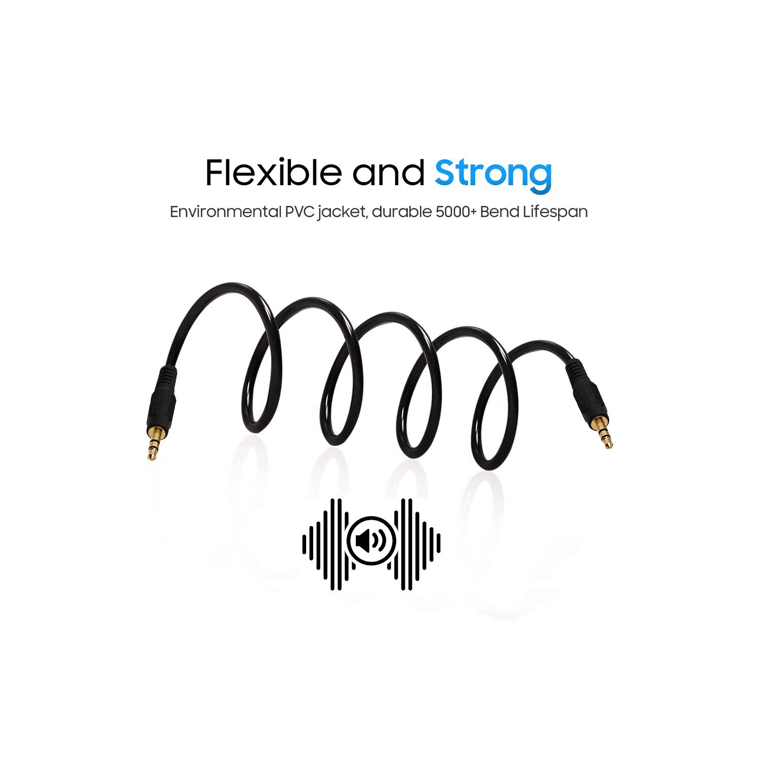 Stereo Audio Patch Cable Male to Male 3.5mm - 6 FT