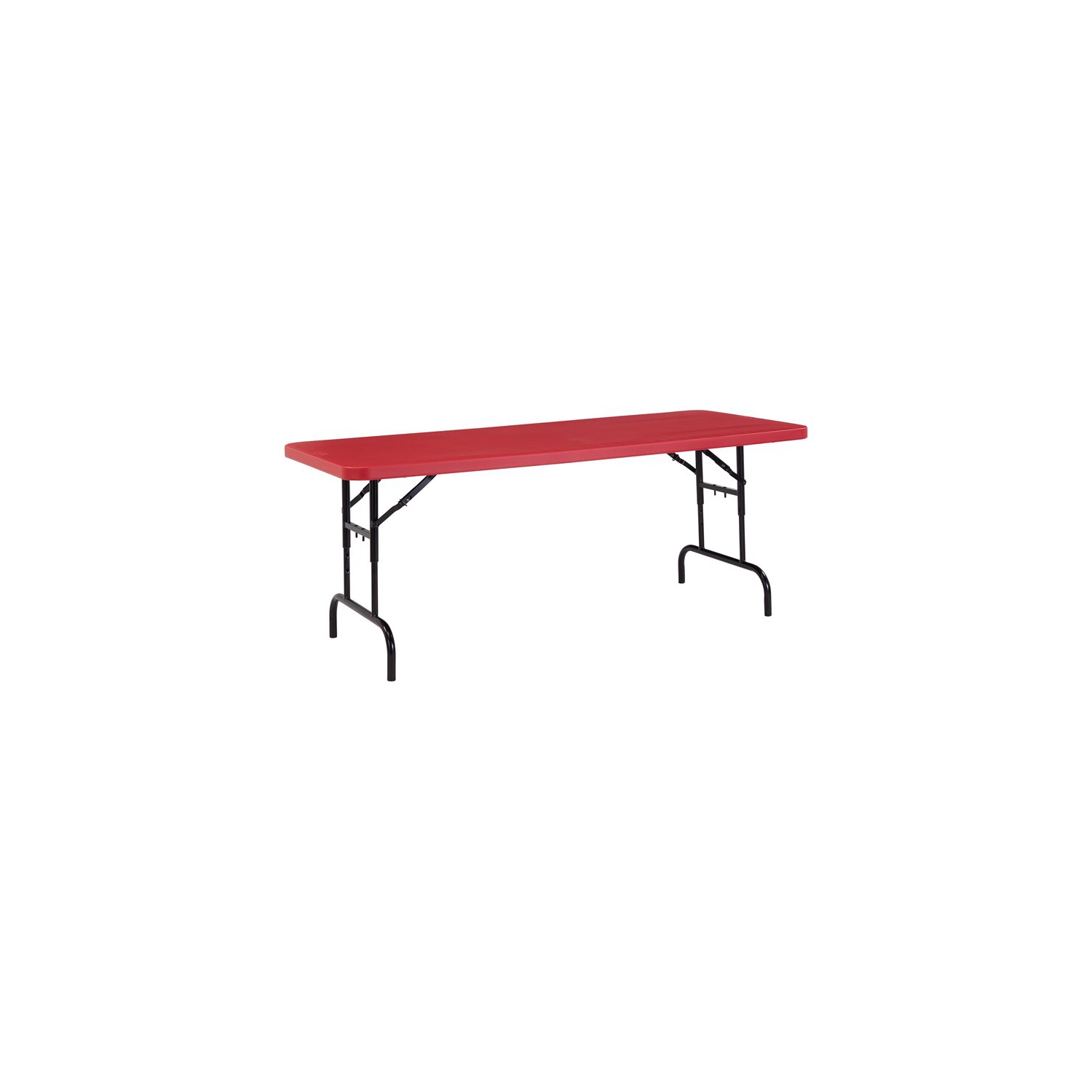 Adjustable Height Folding Table Red- 30" x 72" x 1 3/4"
