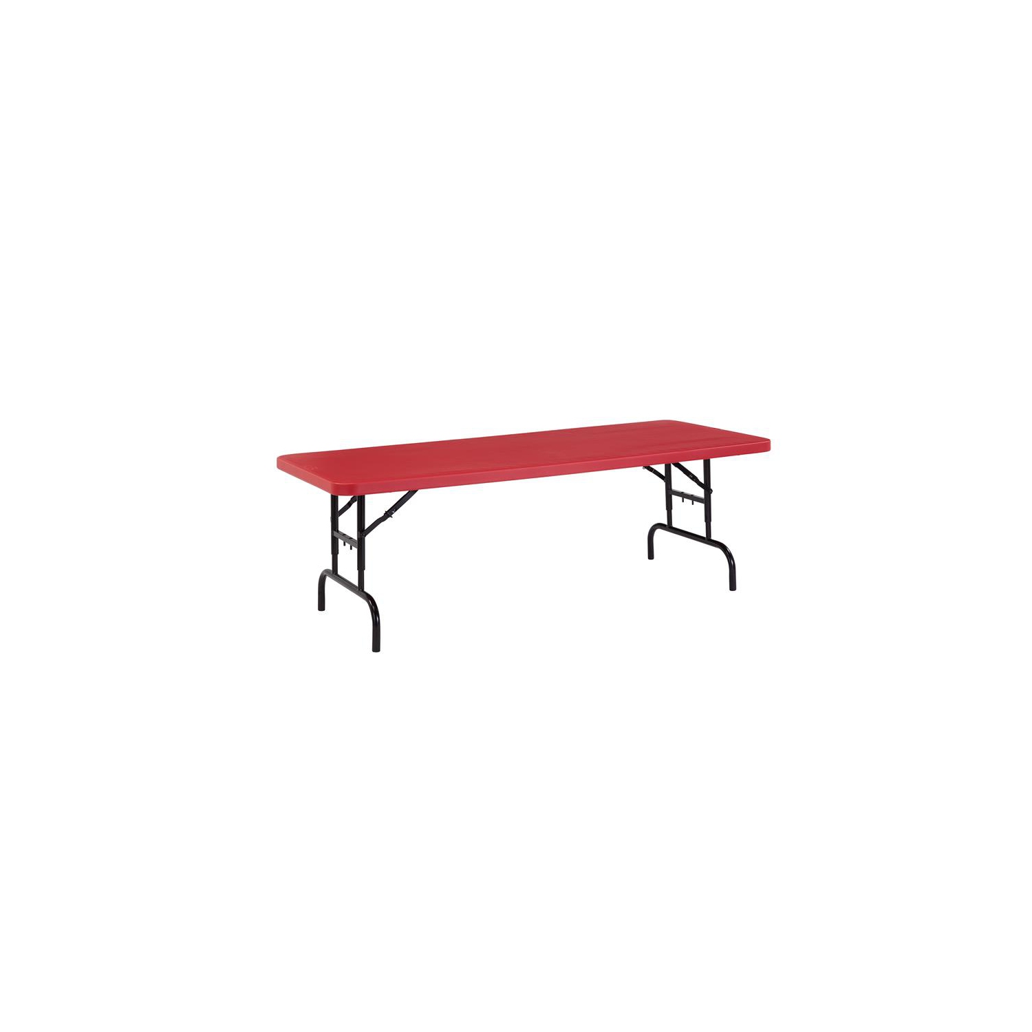 Adjustable Height Folding Table Red- 30" x 72" x 1 3/4"