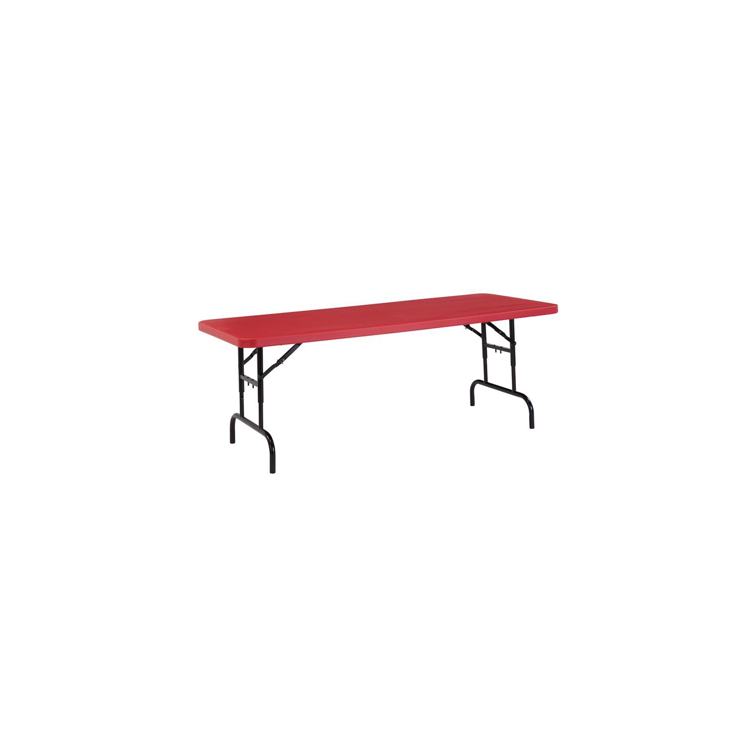 Adjustable Height Folding Table Red- 30" x 72" x 1 3/4"