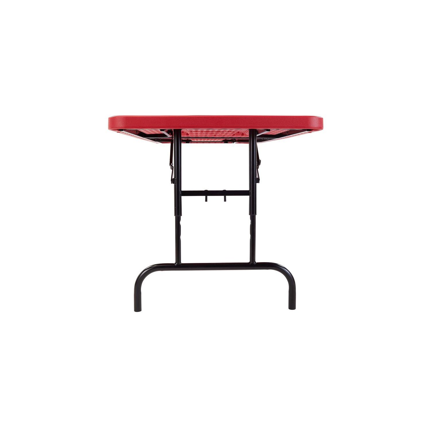 Adjustable Height Folding Table Red- 30" x 72" x 1 3/4"