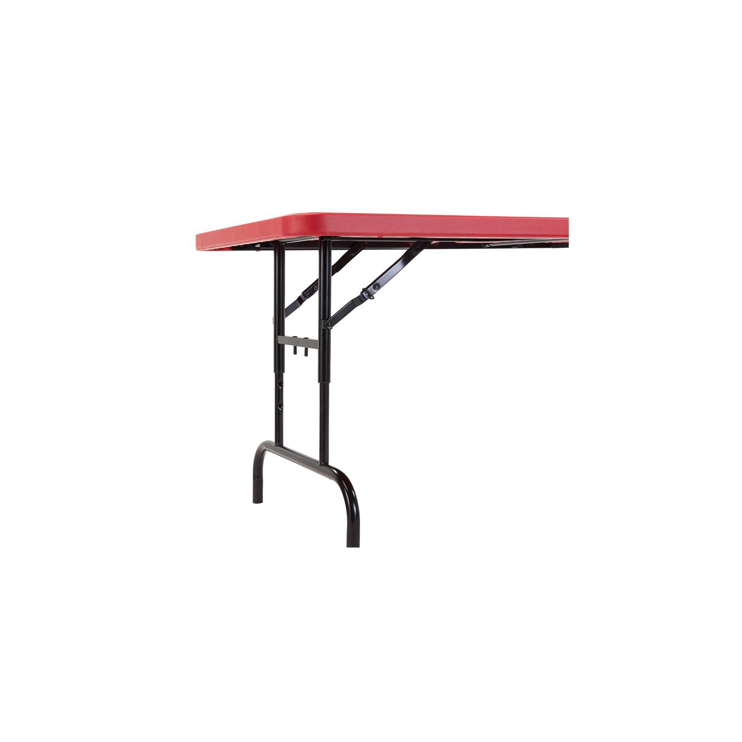 Adjustable Height Folding Table Red- 30" x 72" x 1 3/4"