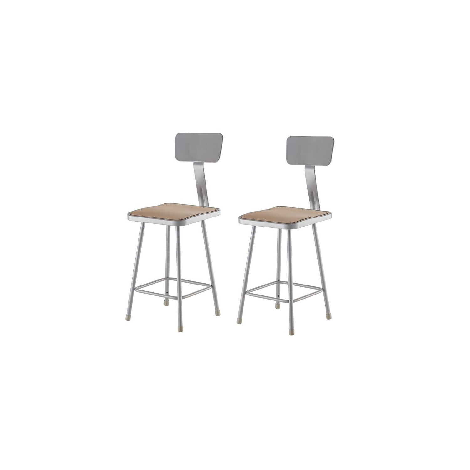 24" Stool with Hardboard Seat and Backrest