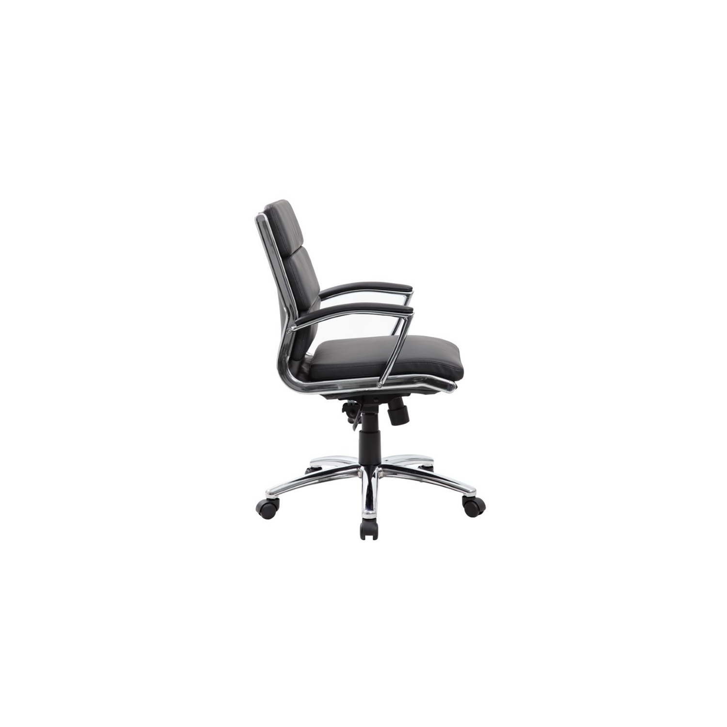 Boss Office CaressoftPlus Executive Mid-Back Chair in Black