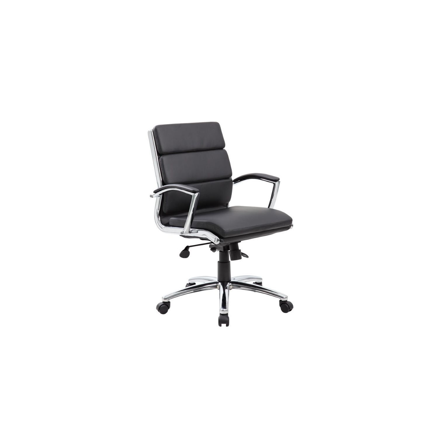 Boss Office CaressoftPlus Executive Mid-Back Chair in Black