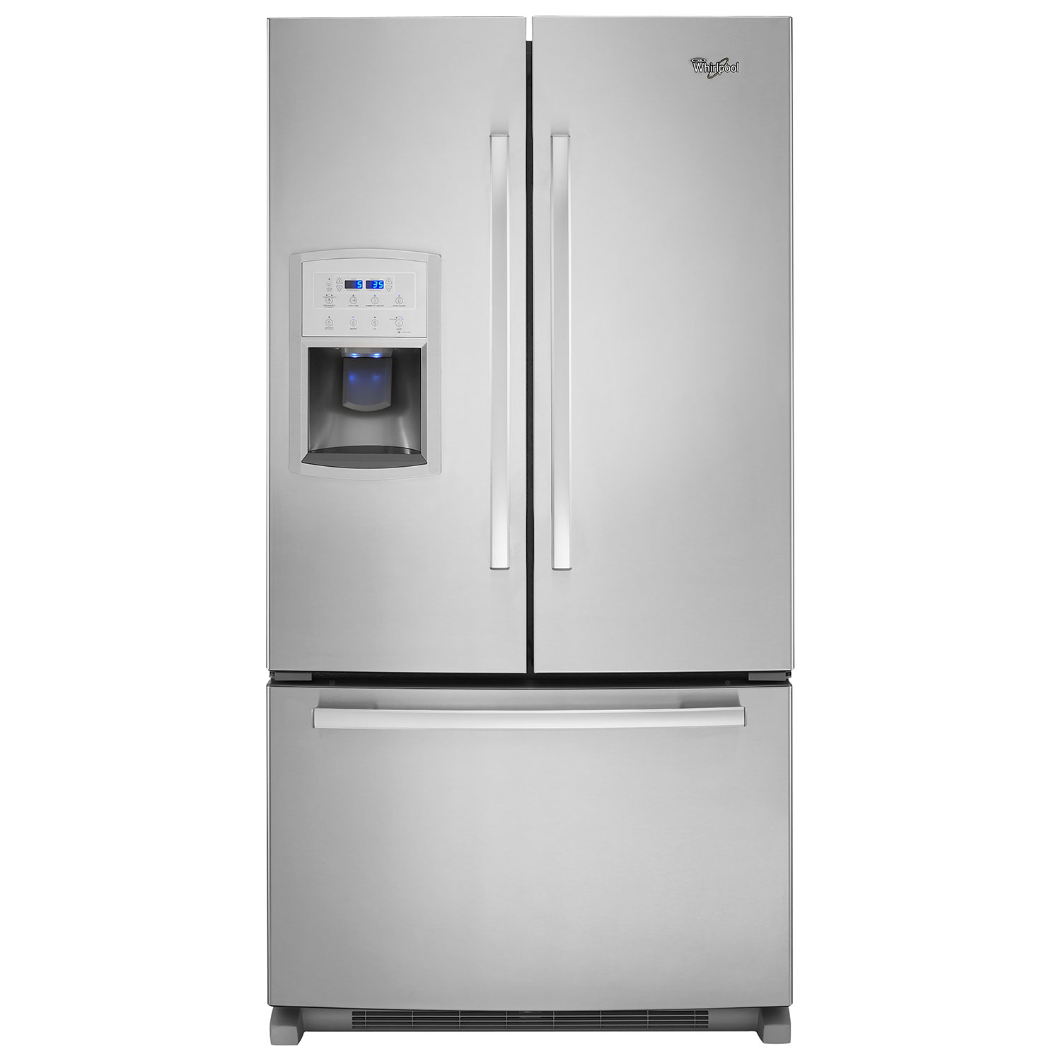 Whirlpool 36" Counter Depth French Door Refrigerator w/ Ice & Water Dispenser (WRF550CDHZ)-Stainless