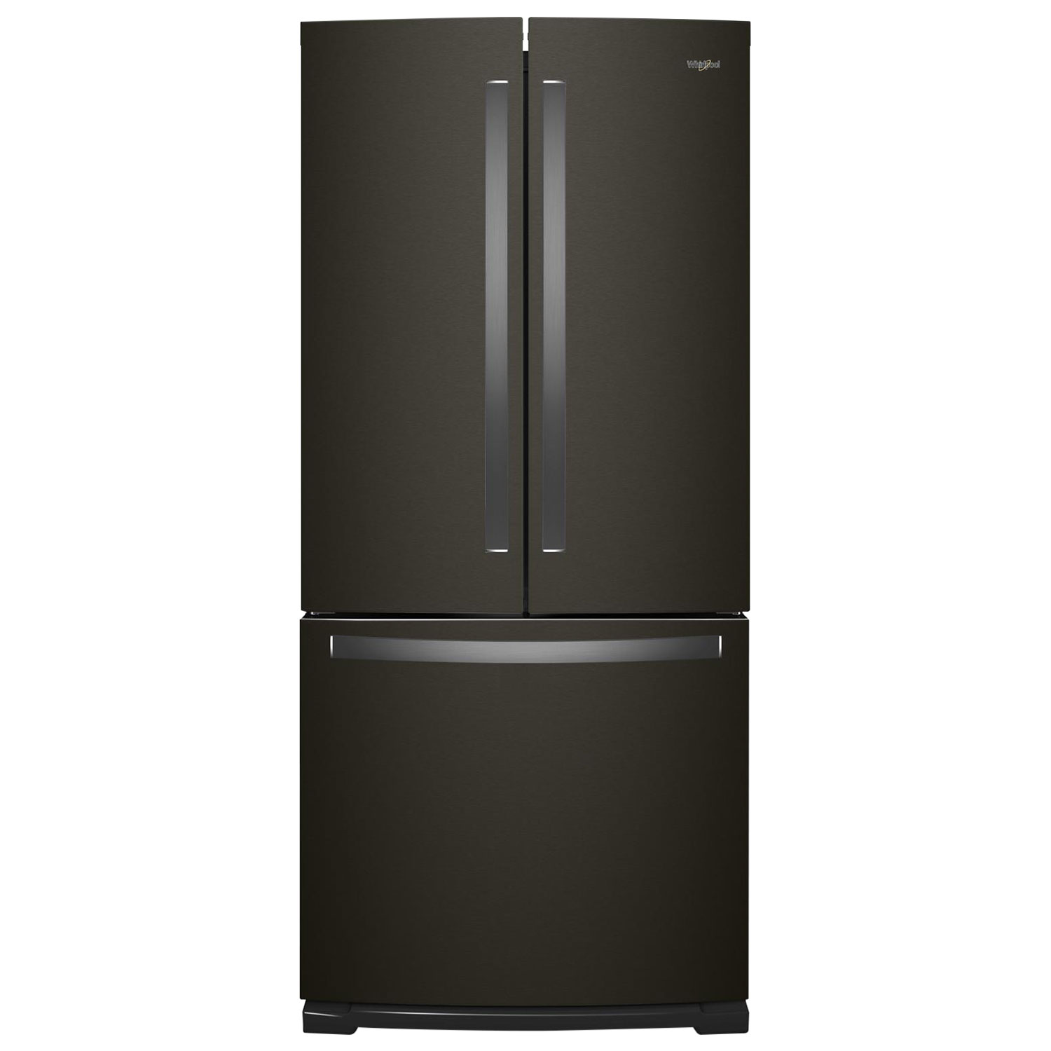 Whirlpool 30" 19.7 CuFt French Door Refrigerator w/ LED Lighting-Black Stainless Steel