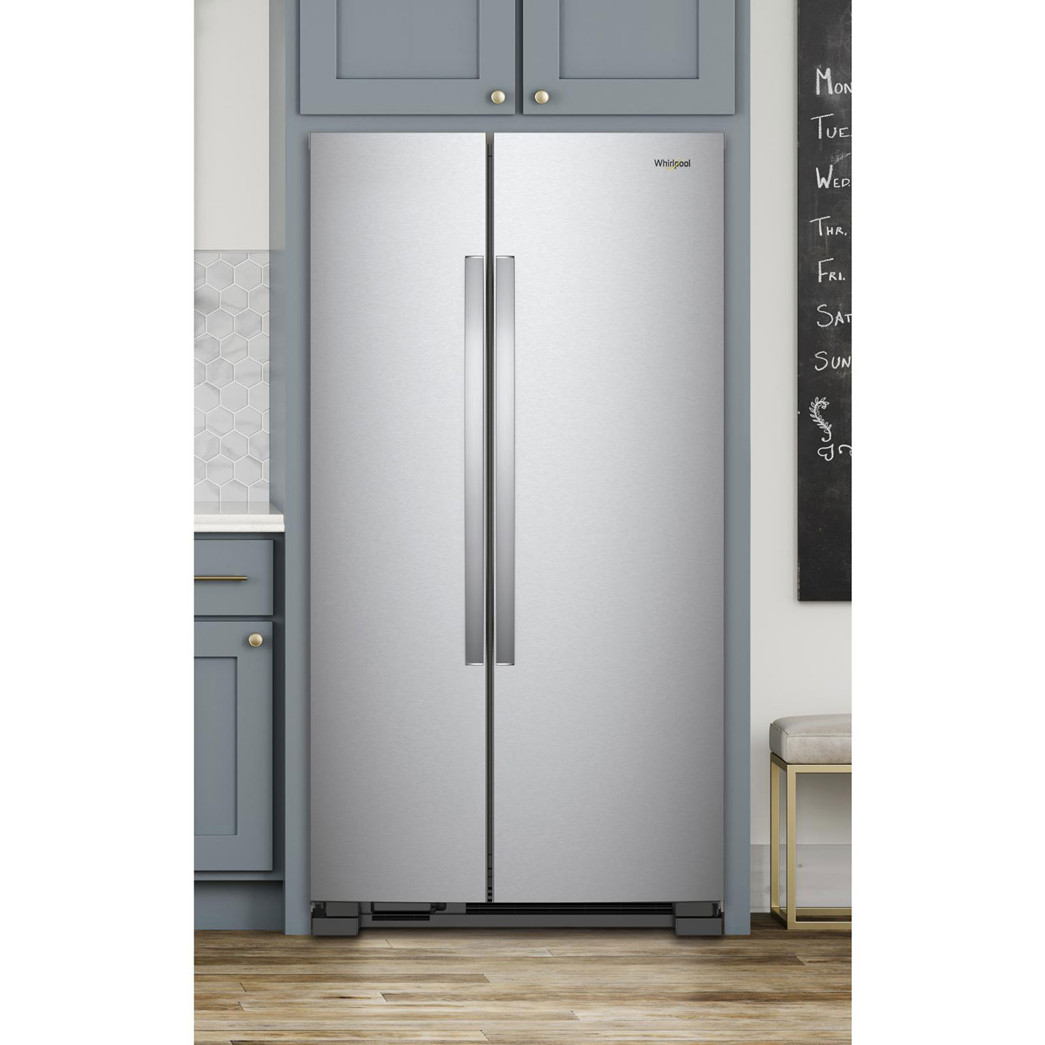 Whirlpool 36" 24.9 Cu. Ft. Side-by-Side Refrigerator with LED Lighting - Stainless