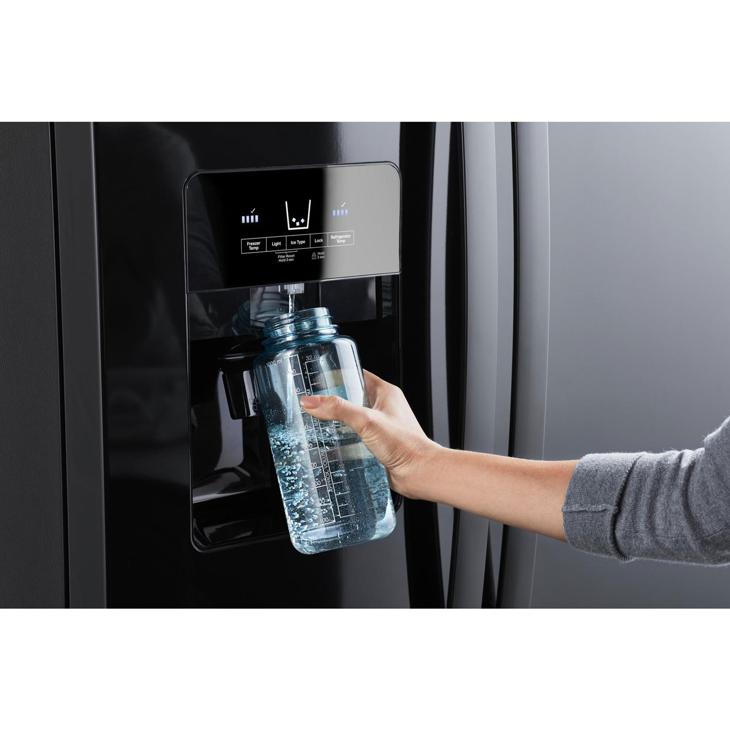 Whirlpool 33" 21.2 Cu. Ft. Side-by-Side Refrigerator w/ Ice & Water Dispenser - Black