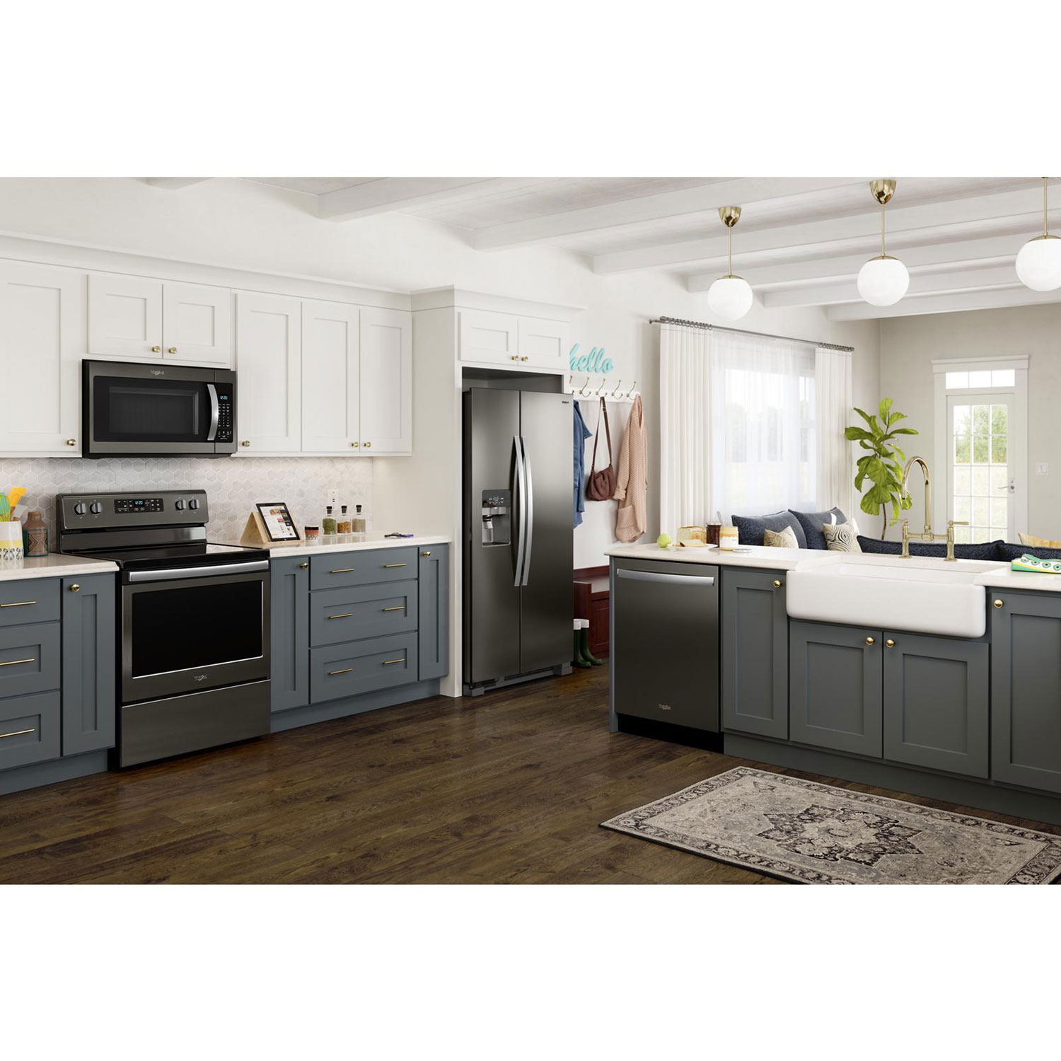 Whirlpool 33" 21.2 Cu. Ft. Side-by-Side Refrigerator w/ Ice Dispenser - Black Stainless