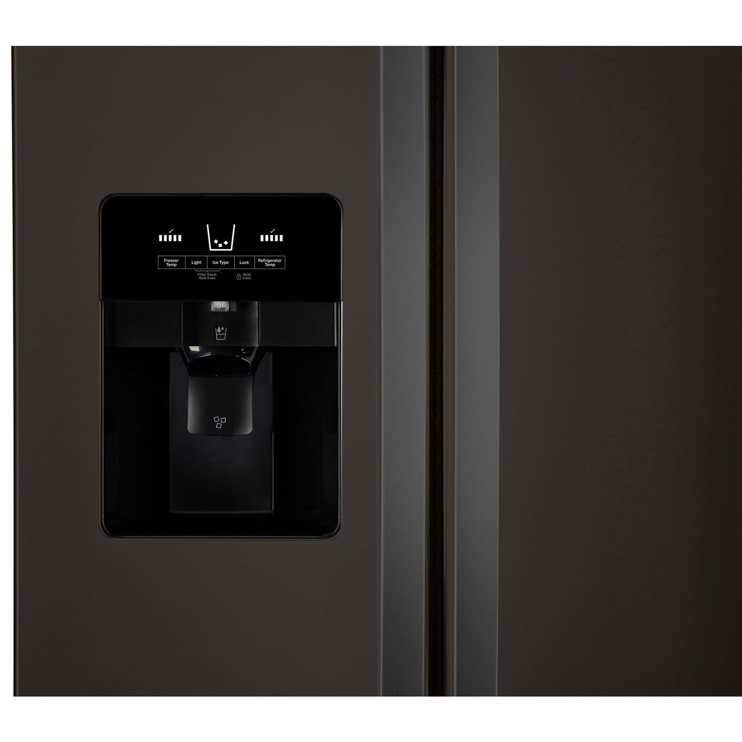 Whirlpool 33" 21.2 Cu. Ft. Side-by-Side Refrigerator w/ Ice Dispenser - Black Stainless