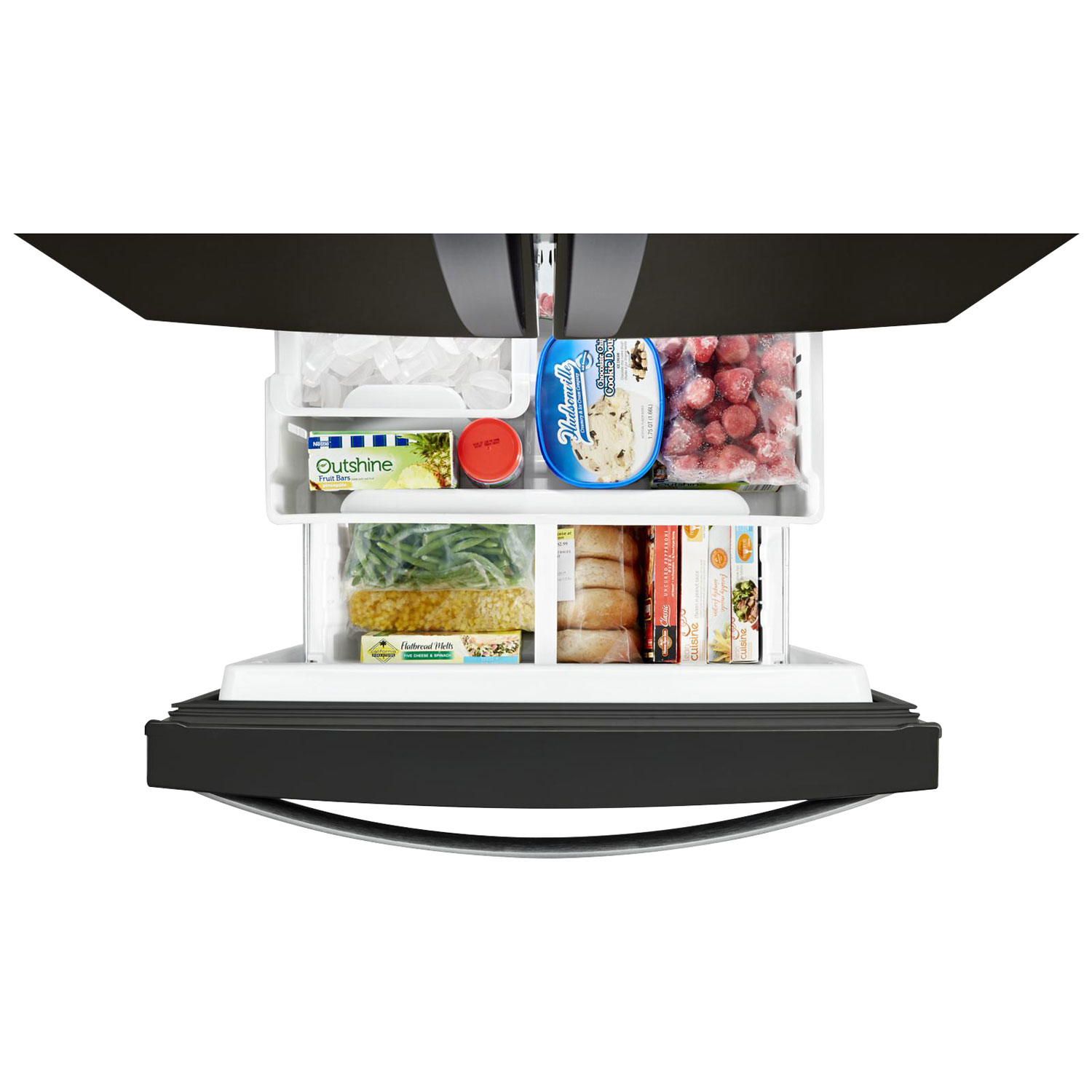 Whirlpool 30" 19.7 Cu Ft French Door Refrigerator w/ LED Lighting-Black Stainless Steel