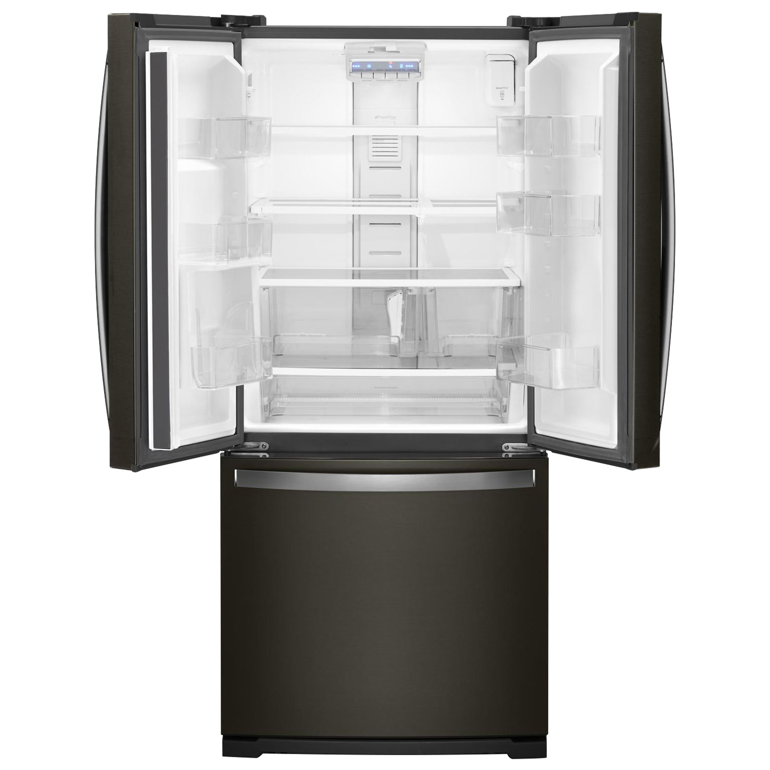 Whirlpool 30" 19.7 Cu Ft French Door Refrigerator w/ LED Lighting-Black Stainless Steel