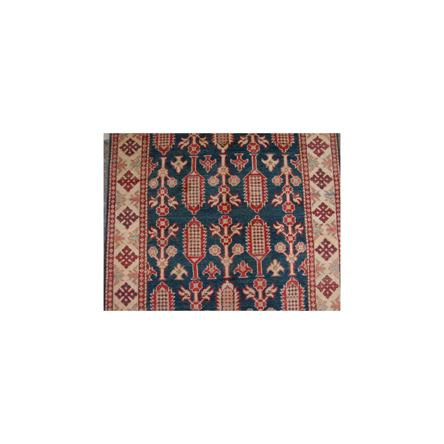 Super Kazak Caucasion Geometric Afghan Veg Dyed Mahal Hand Knotted Rug Carpet'