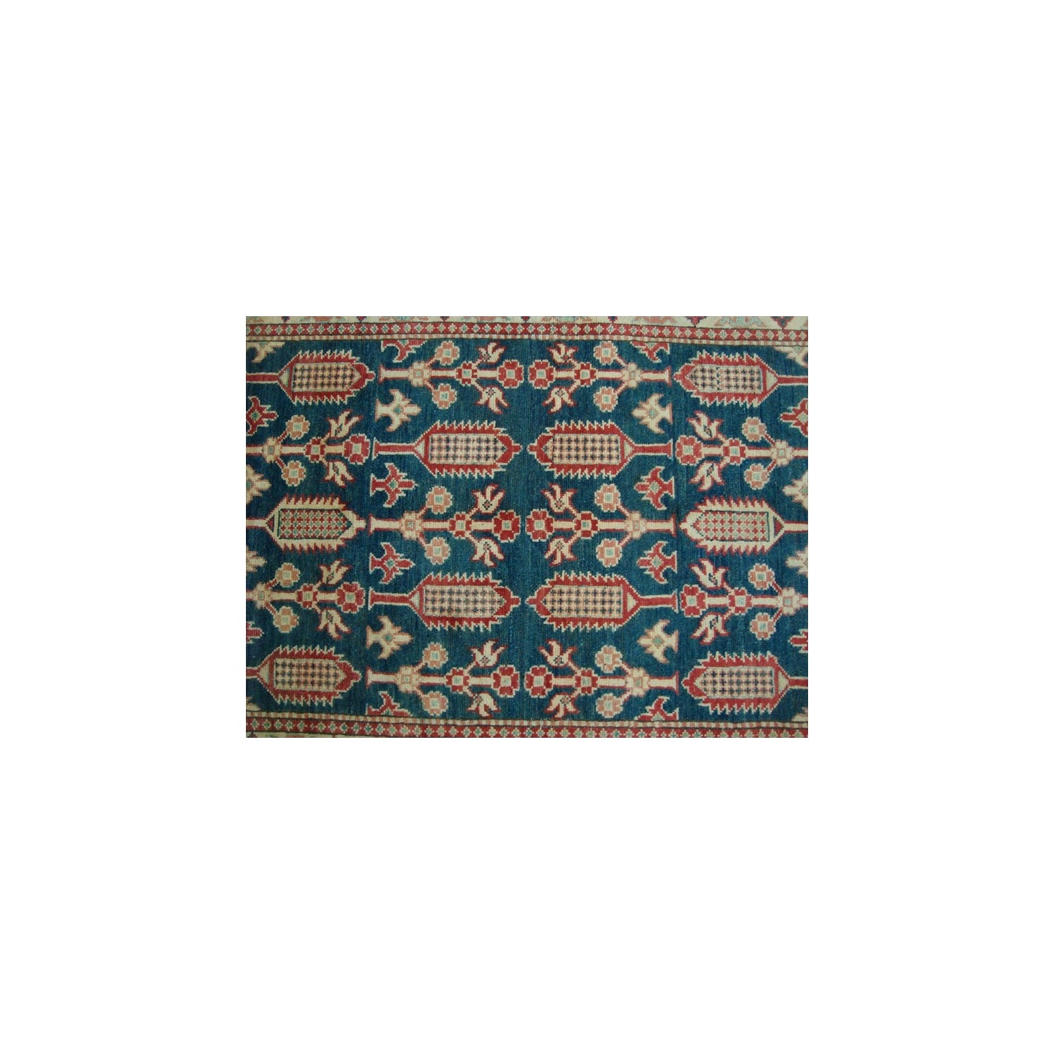 Super Kazak Caucasion Geometric Afghan Veg Dyed Mahal Hand Knotted Rug Carpet'