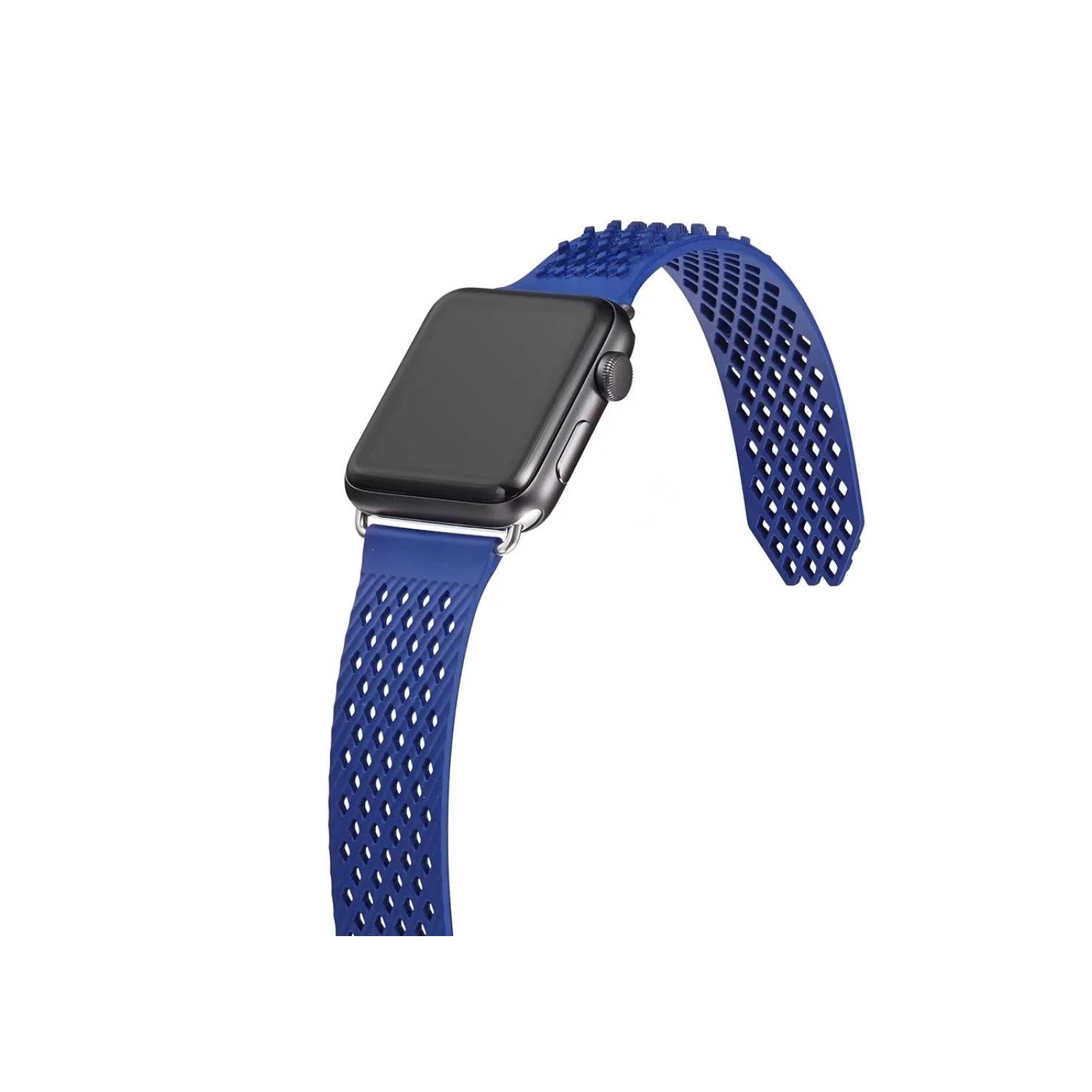 Bracelet silicone souple et durable pour Apple Watch Series 1/2/3/4/5/6/7/8 42 mm/44 mm/45 mm M/G, édition Sport