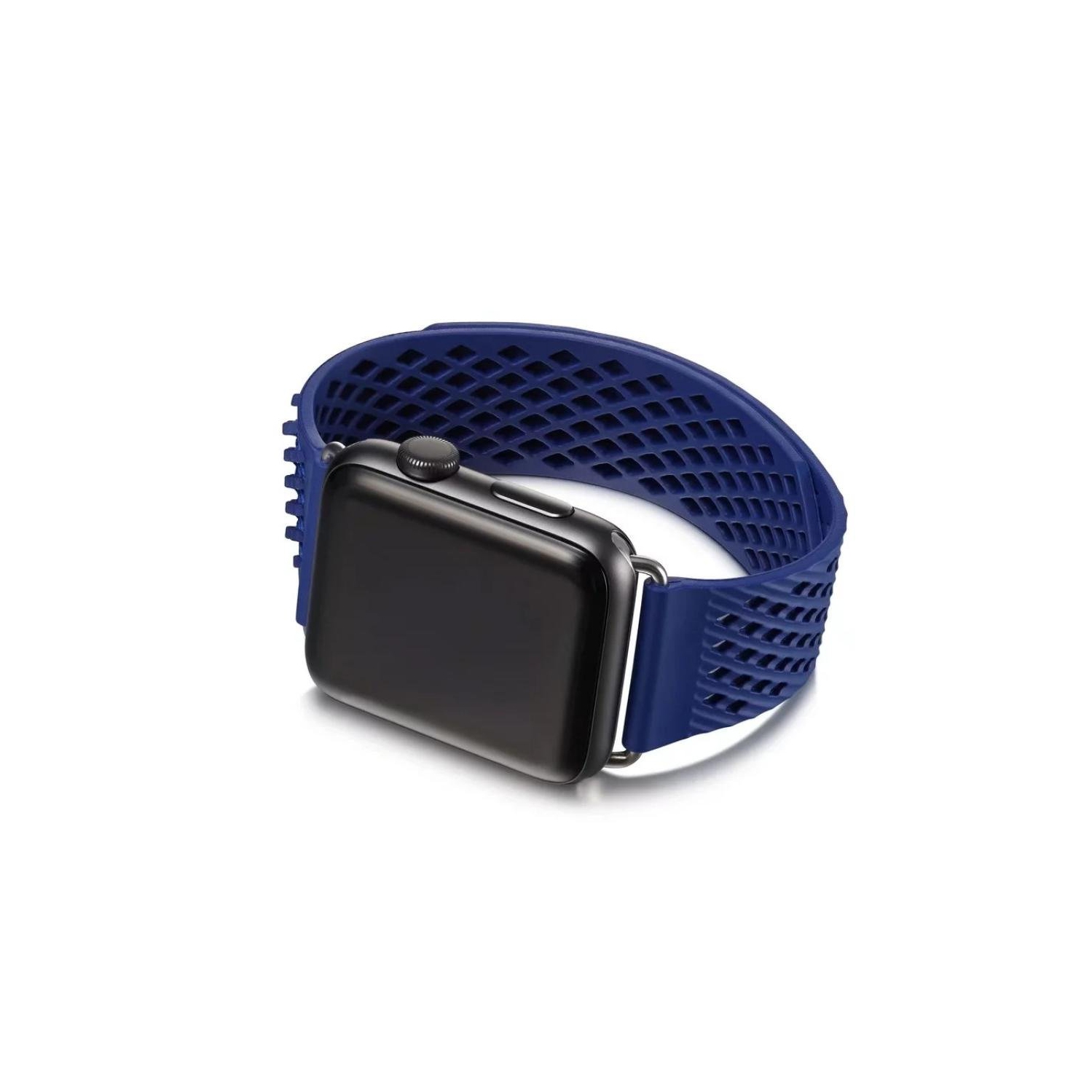 Bracelet silicone souple et durable pour Apple Watch Series 1/2/3/4/5/6/7/8 42 mm/44 mm/45 mm M/G, édition Sport