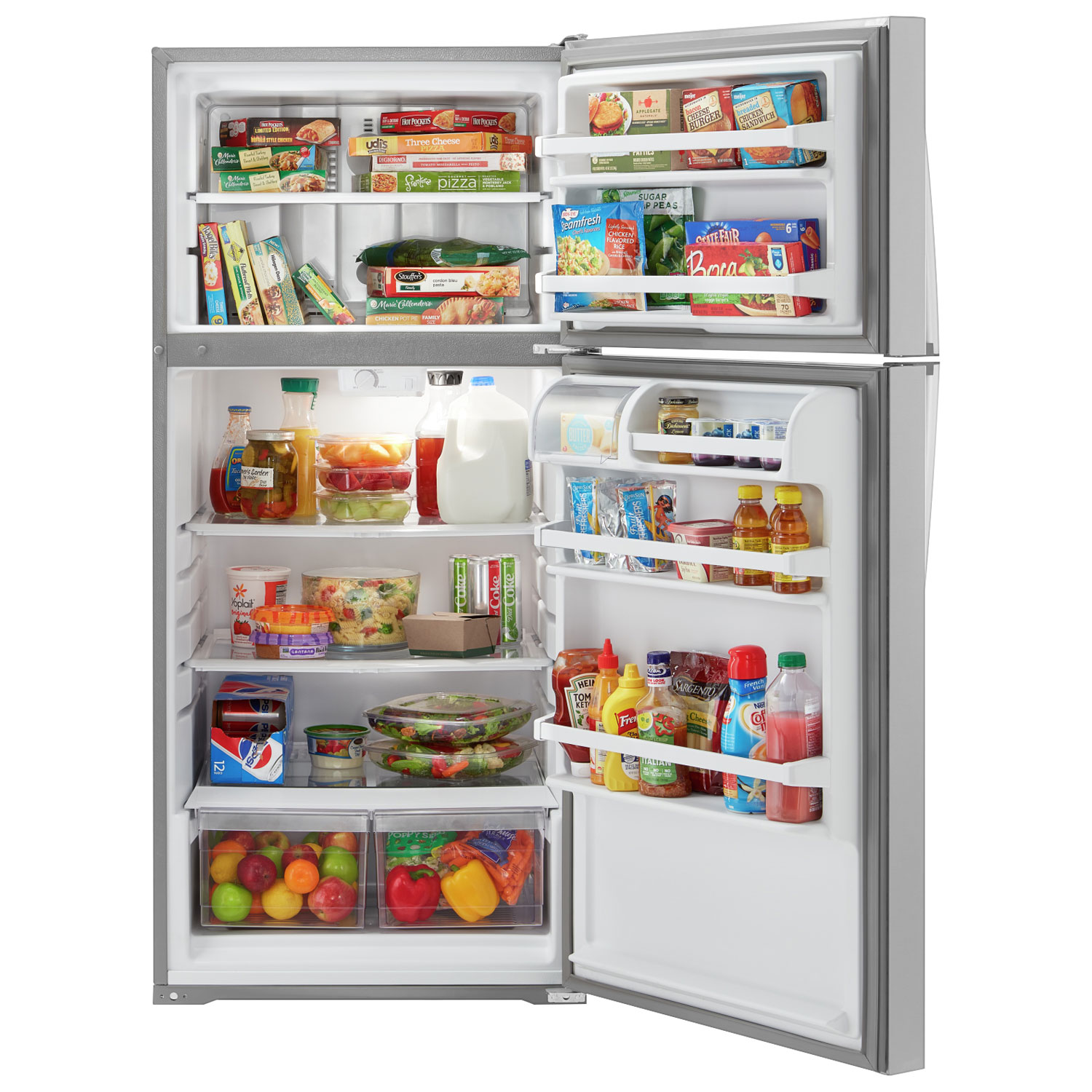 Whirlpool 28" 14.3 Cu. Ft. Top Freezer Refrigerator - Monochromatic Stainless Steel