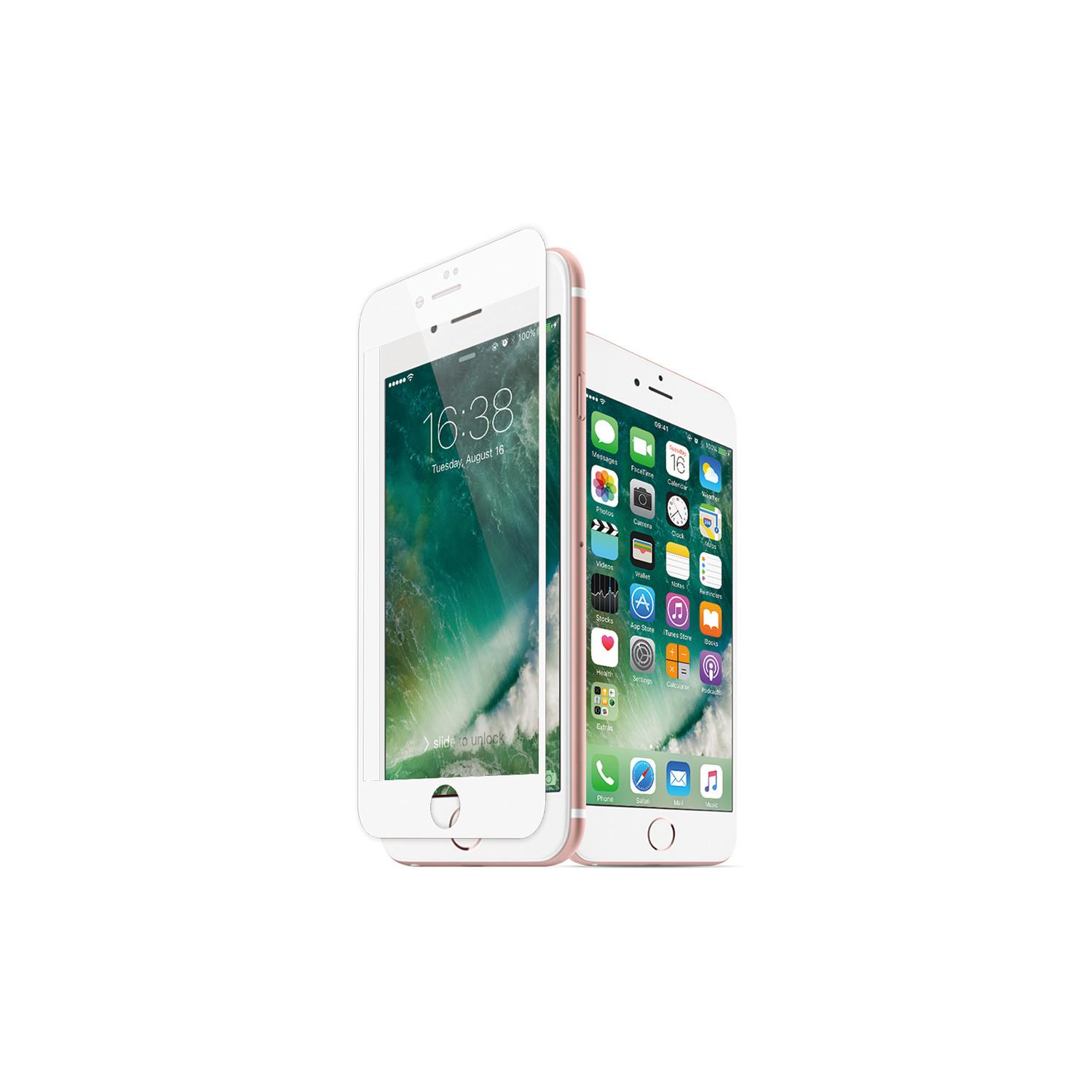 JCPal – Protecteur d’écran en verre 3D pour iPhone 7, blanc