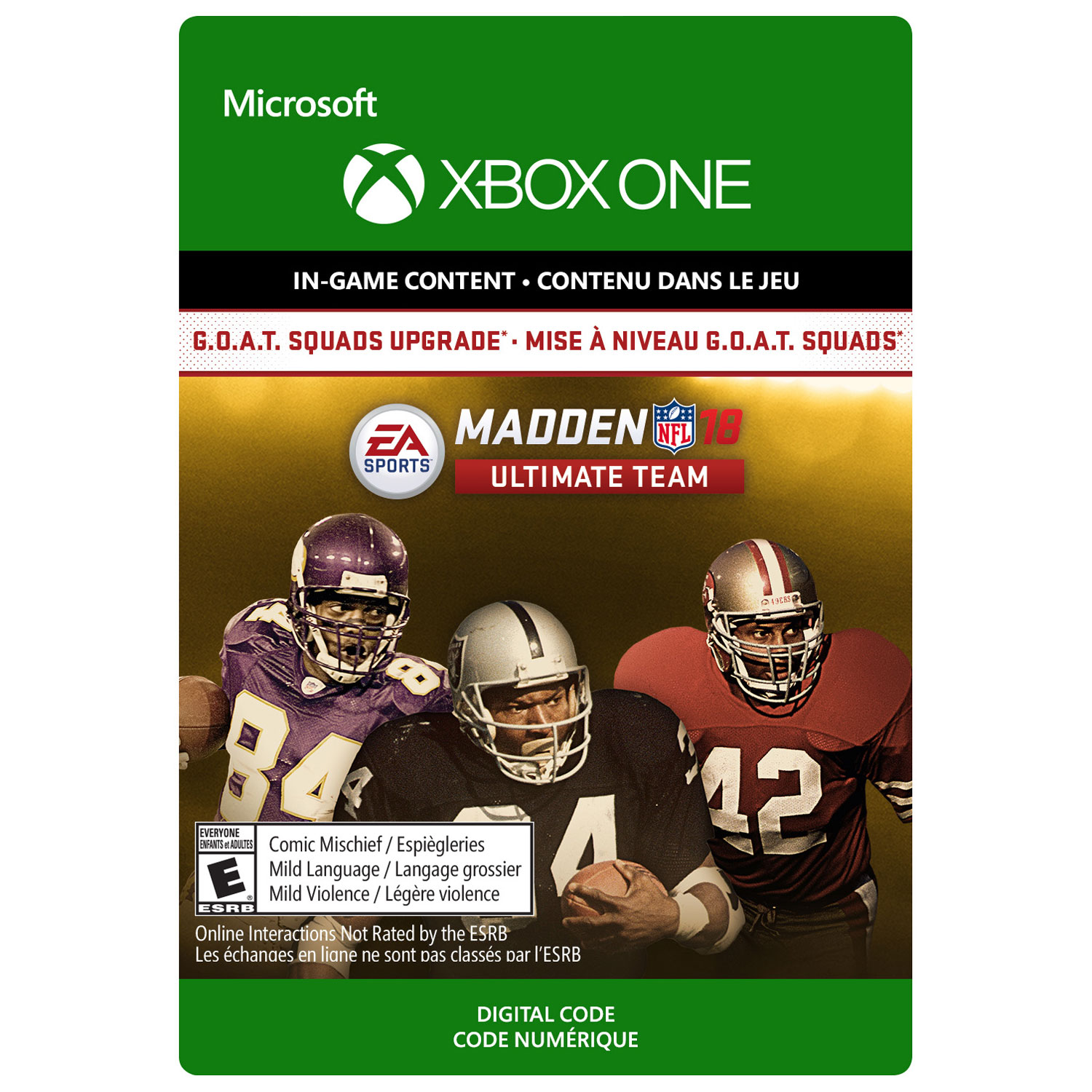 Madden NFL 18 G.O.A.T. Squads Upgrade (Xbox One) - Digital Download