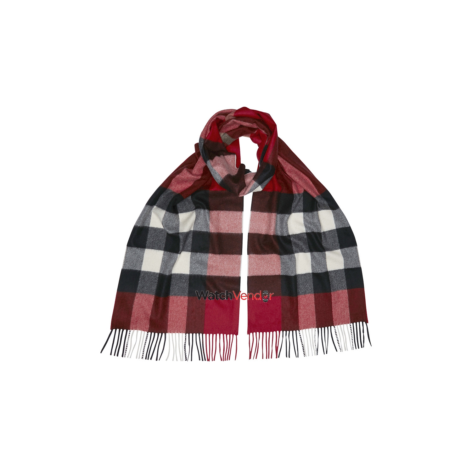Burberry The Large Classic Cashmere Scarf in Check - Parade Red Check
