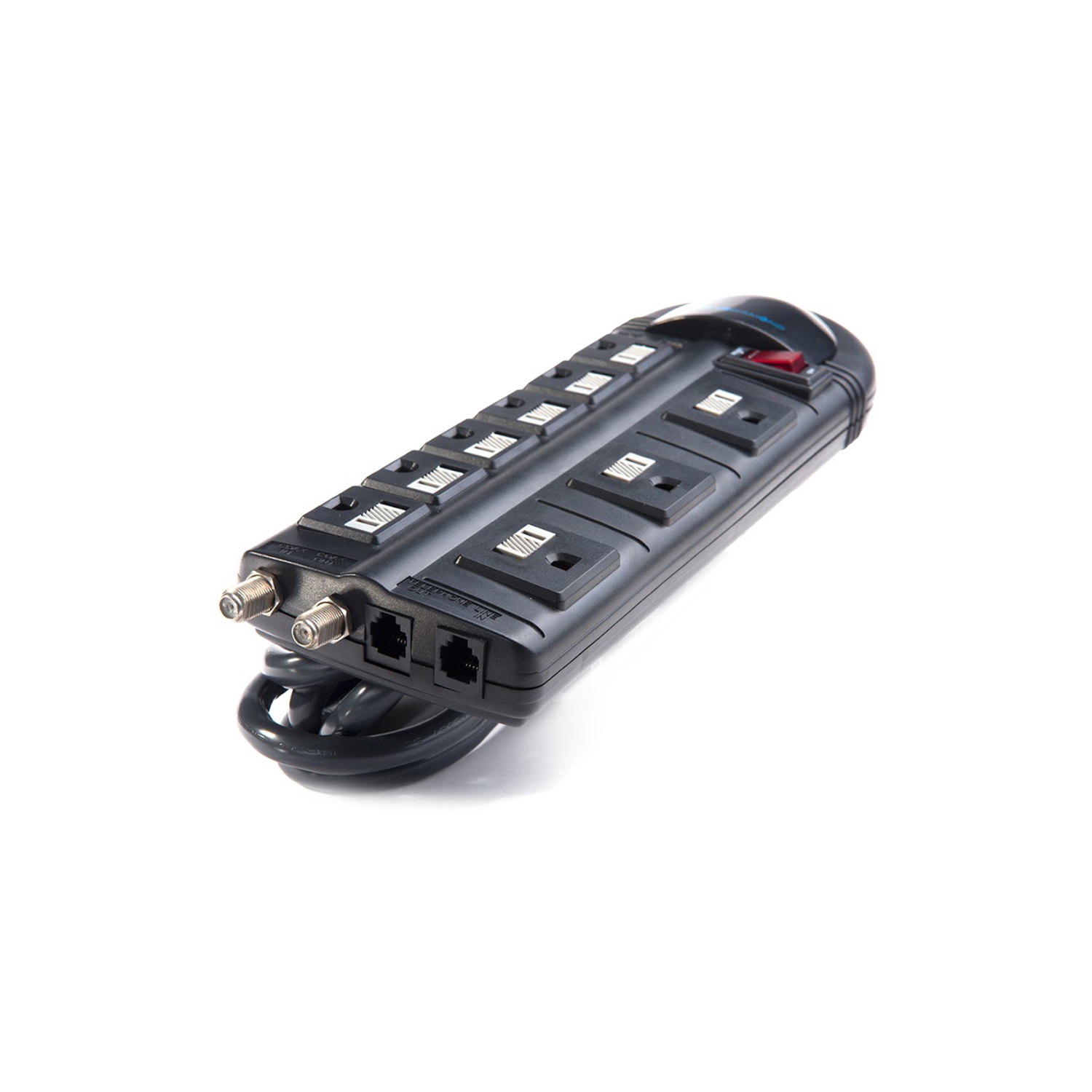 BlueDiamond Defend Home Theatre 9 Oulets Surge Protector|10ft Heavy Duty Power Cord|Phone Line Protection|COAX Protection|Child Safety Covers|3150