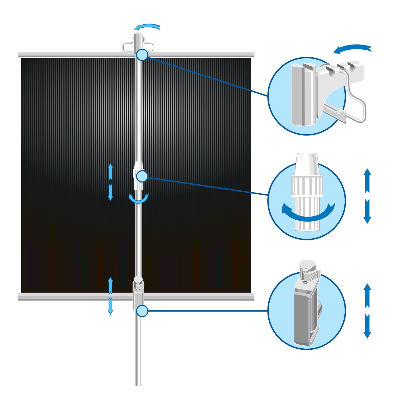 EluneVision 70" X 70" 1:1 Portable Tripod Projector Screen