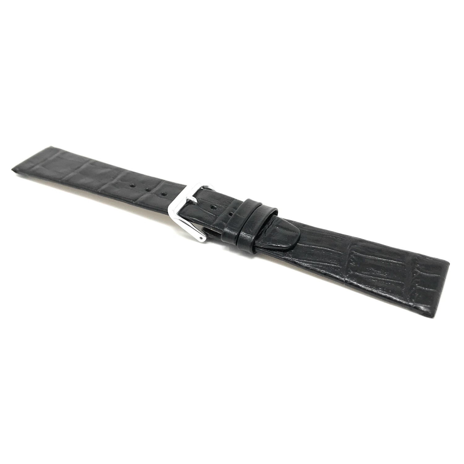 10mm Bracelet de montre pour femmes en cuir véritable, noir, style classique, finition semi-lustrée
